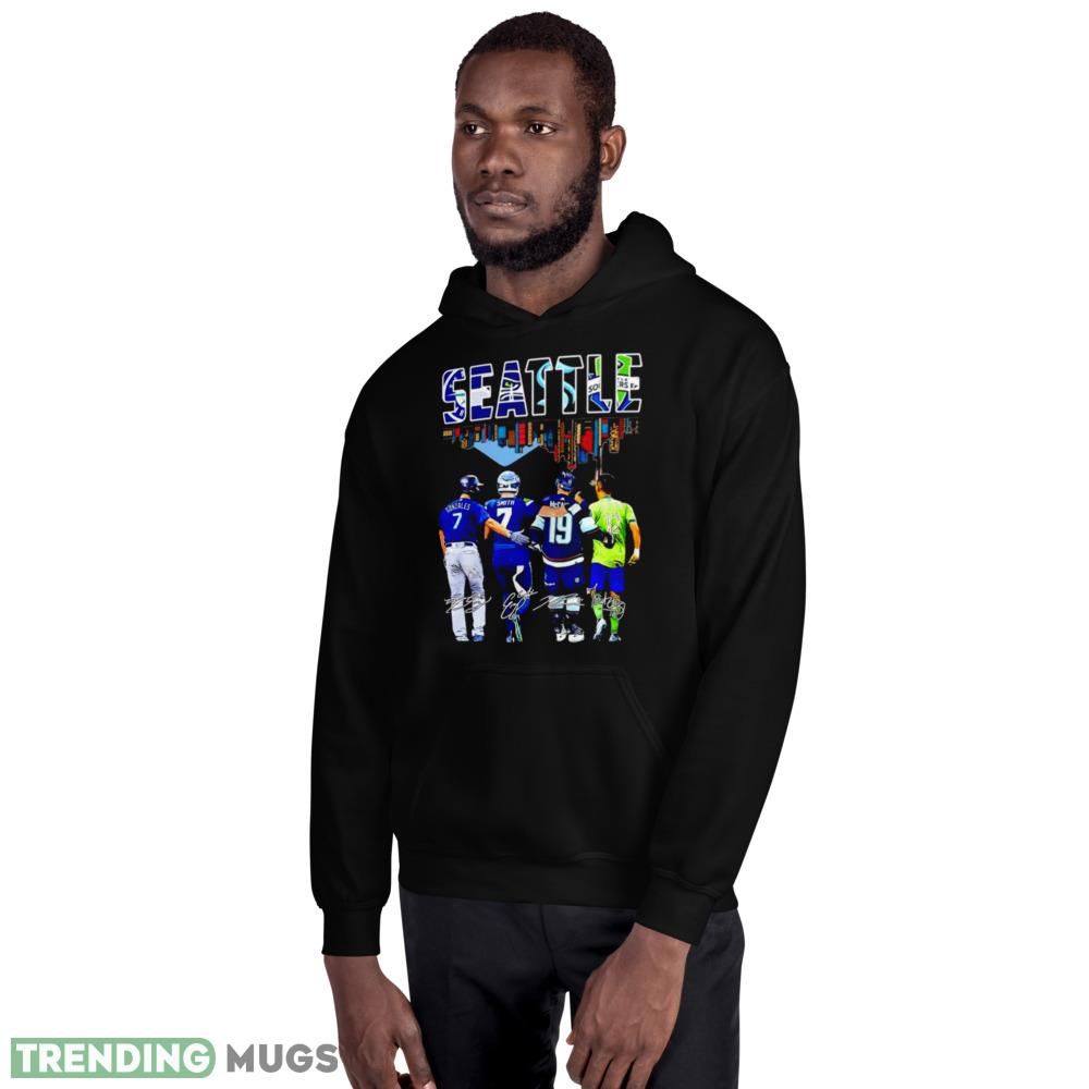 Seattle skyline city players signatures shirt Dark Shirt Seattle skyline city players signatures shirt Dark Shirt