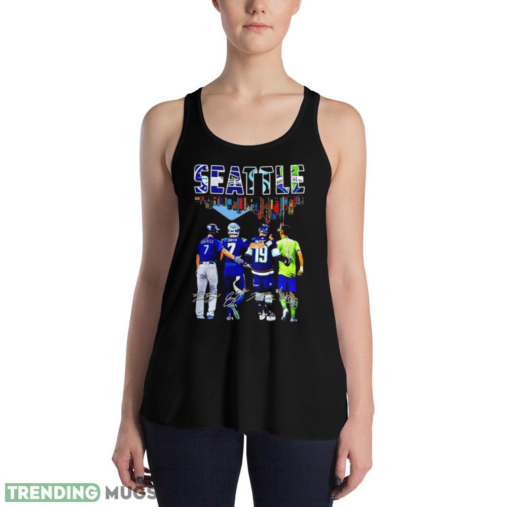 Seattle skyline city players signatures shirt Dark Shirt Seattle skyline city players signatures shirt Dark Shirt