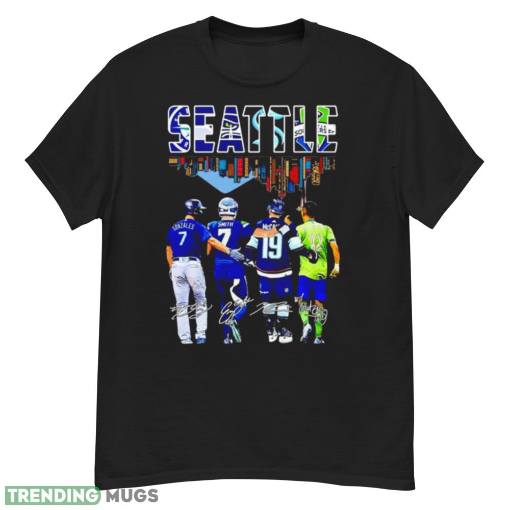 Seattle skyline city players signatures shirt Dark Shirt Seattle skyline city players signatures shirt Dark Shirt