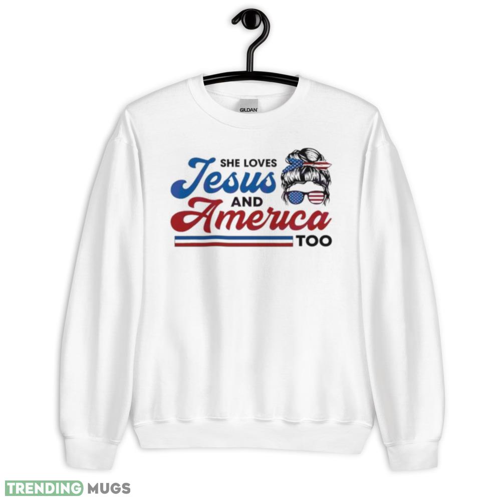 She Loves Jesus And America Too Graphics Shirt - 18000 Unisex Heavy Blend Crewneck Sweatshirt She Loves Jesus And America Too Graphics Shirt - 18000 Unisex Heavy Blend Crewneck Sweatshirt
