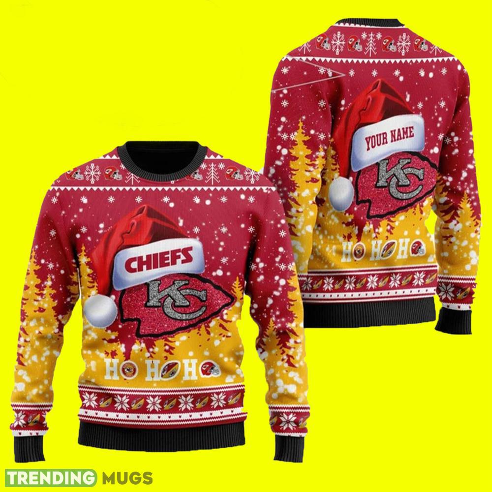 Symbol Wearing Santa Claus Hat Ho Ho Ho Custom Name Kansas City Chiefs Ugly Sweater - Symbol Wearing Santa Claus Hat Ho Ho Ho Custom Name Kansas City Chiefs Ugly Sweater Symbol Wearing Santa Claus Hat Ho Ho Ho Custom Name Kansas City Chiefs Ugly Sweater - Symbol Wearing Santa Claus Hat Ho Ho Ho Custom Name Kansas City Chiefs Ugly Sweater