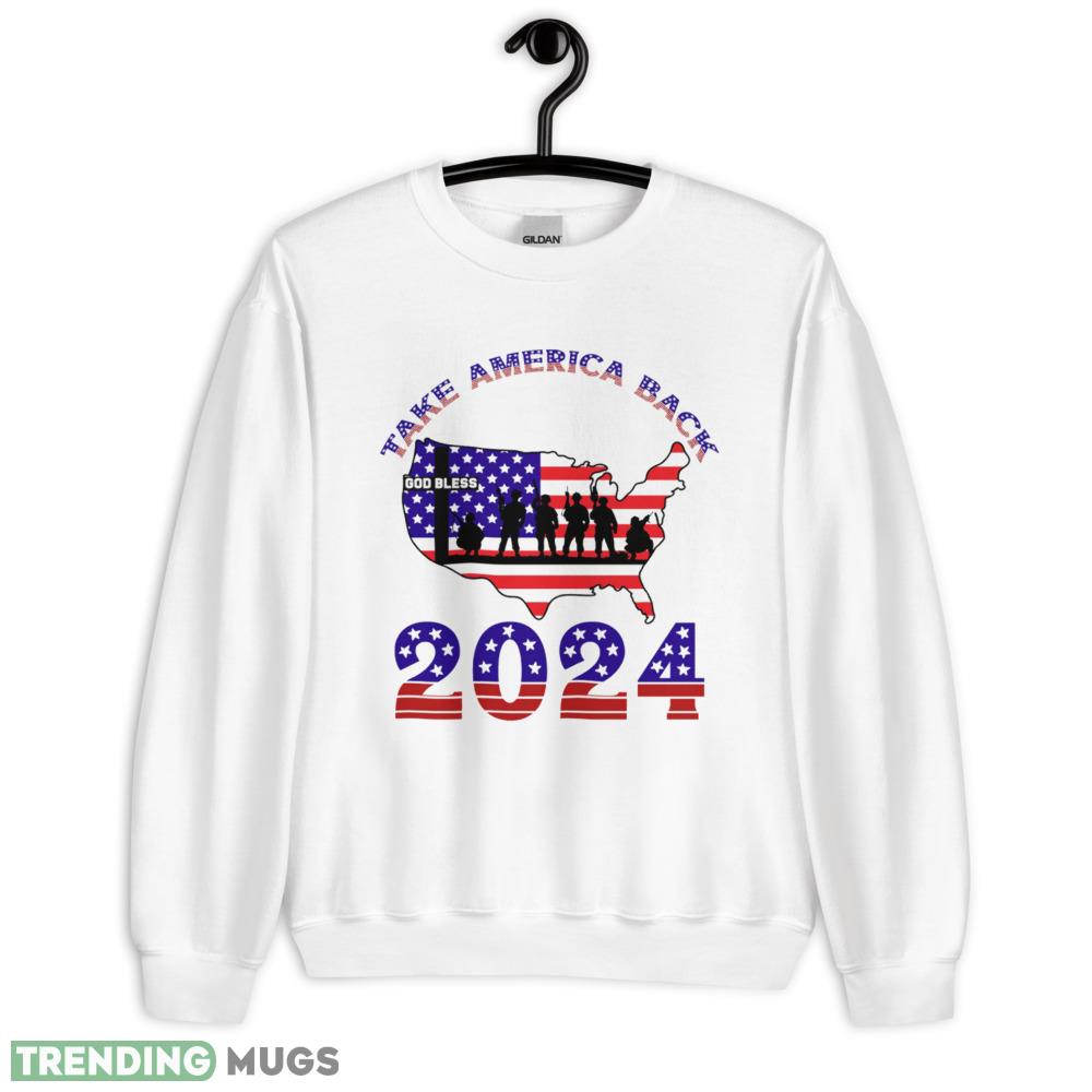 Take America Back 2024 God Bless America Essential T Shirt - 18000 Unisex Heavy Blend Crewneck Sweatshirt Take America Back 2024 God Bless America Essential T Shirt - 18000 Unisex Heavy Blend Crewneck Sweatshirt