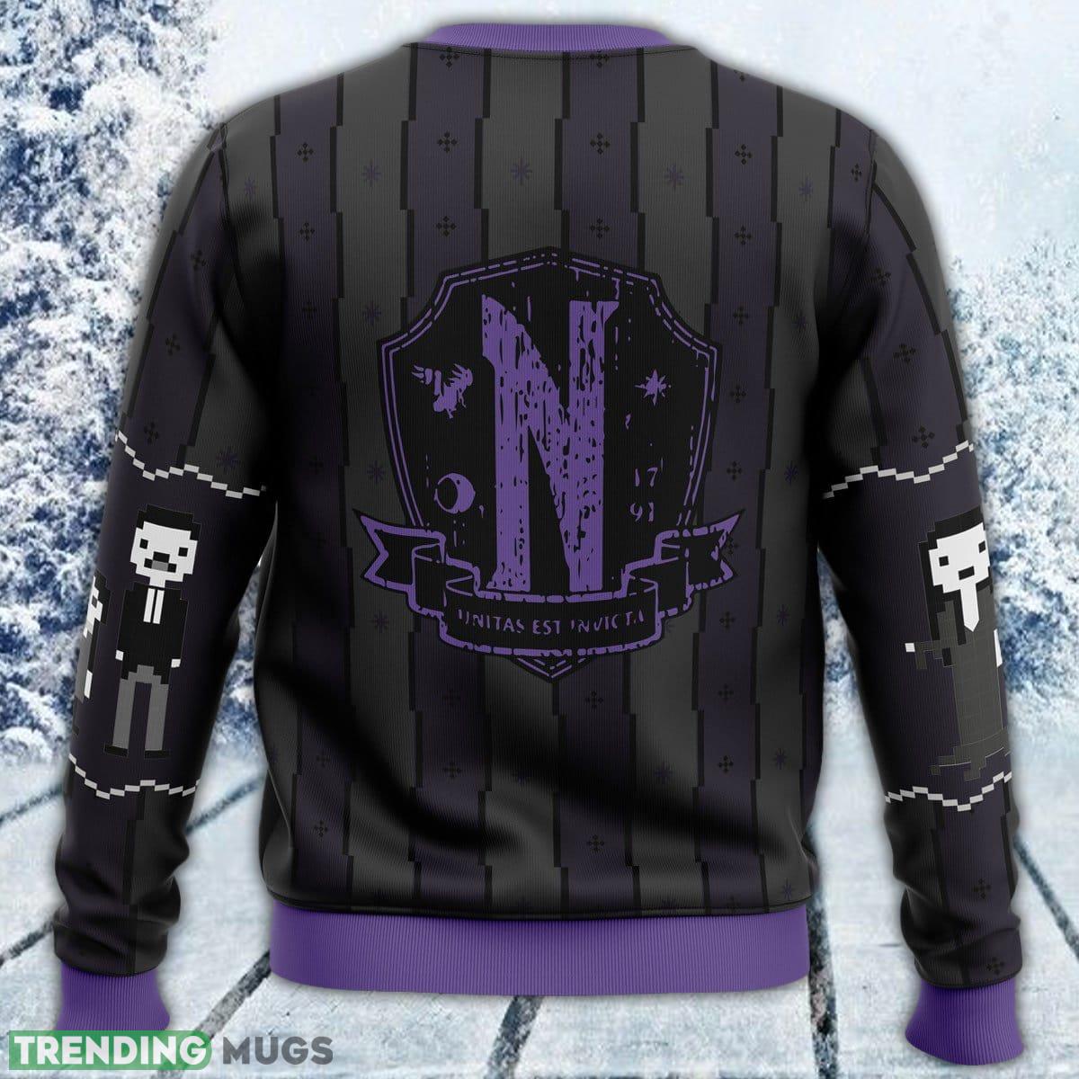 This is my Happy Face Wednesday Addams Ugly Sweater Men And Women Gift For Christmas 3D Sweater This is my Happy Face Wednesday Addams Ugly Sweater Men And Women Gift For Christmas 3D Sweater