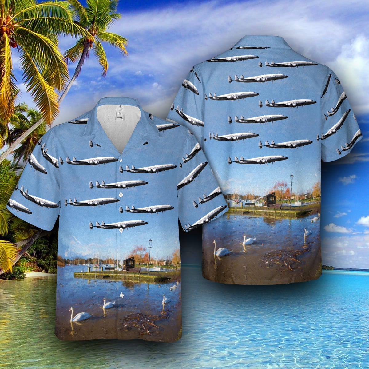 U.S. Air Force Lockheed C-121G-LO Constellation 54-4062 City of Jackson Hole, 187th Air Transport Squadron, 153rd Air Transport Group, Wyoming Air National Guard Hawaiian Shirt - 300623-172831 U.S. Air Force Lockheed C-121G-LO Constellation 54-4062 City of Jackson Hole, 187th Air Transport Squadron, 153rd Air Transport Group, Wyoming Air National Guard Hawaiian Shirt - 300623-172831