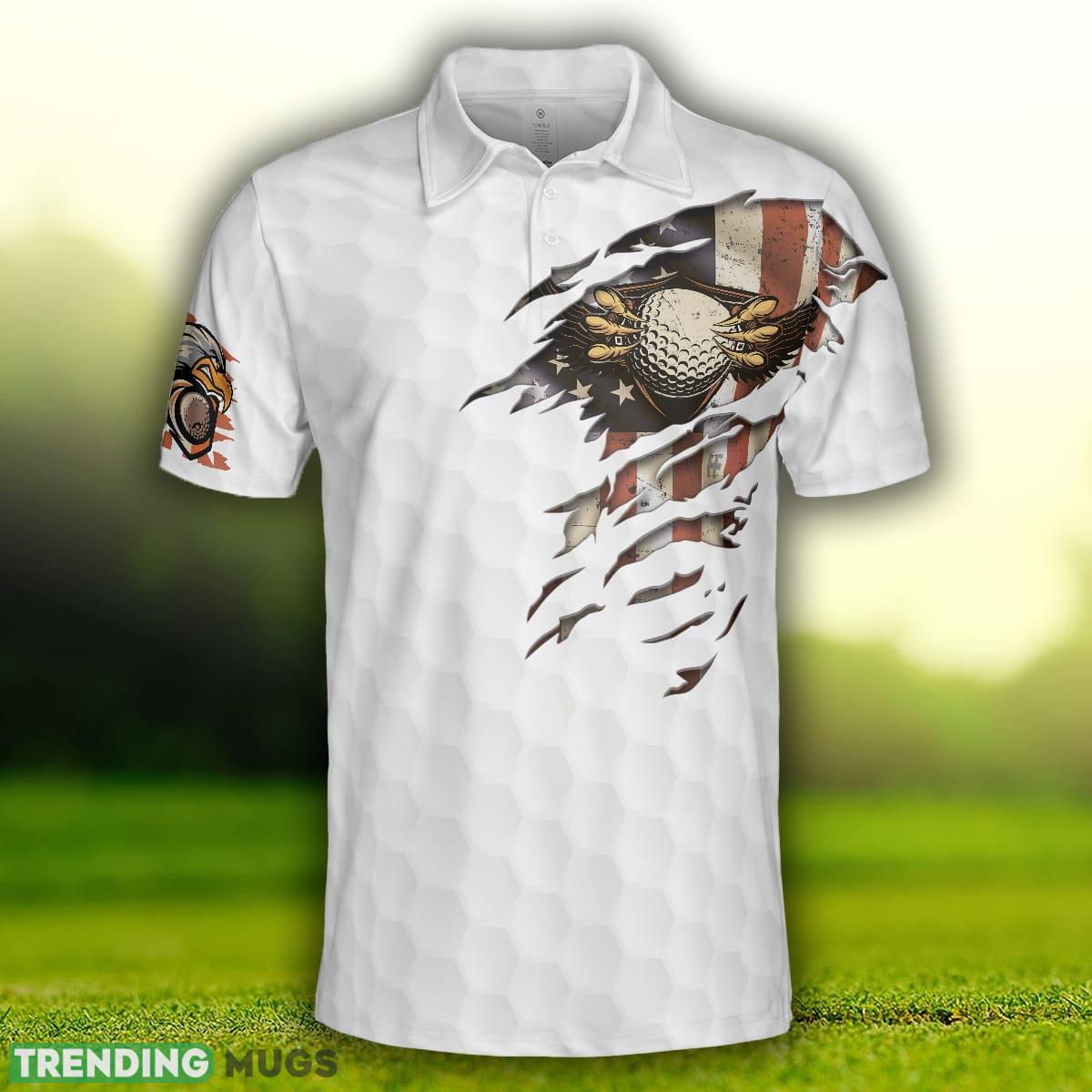 American Golfer Eagle Golf Ball Texture, Ripped American Flag, Patriotic Golf Shirt Polo Shirt Polo Shirt American Golfer Eagle Golf Ball Texture, Ripped American Flag, Patriotic Golf Shirt Polo Shirt Polo Shirt