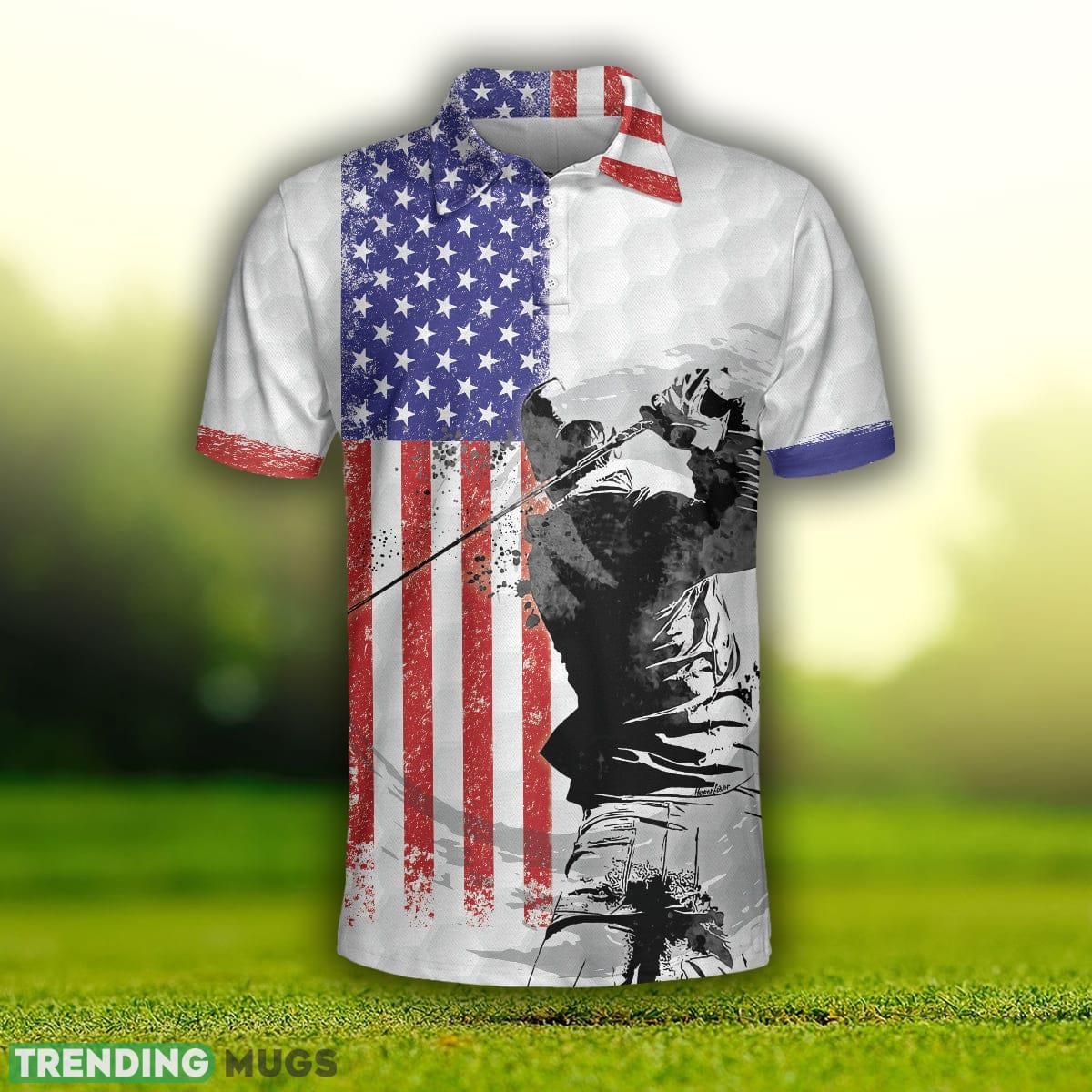 American Golfer Short Sleeve Golf, Golf Club Style American Flag, Patriotic Golf Shirt Polo Shirt Polo Shirt American Golfer Short Sleeve Golf, Golf Club Style American Flag, Patriotic Golf Shirt Polo Shirt Polo Shirt