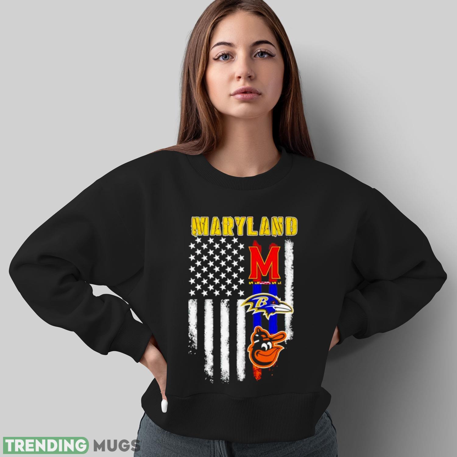 Baltimore Orioles Baltimore Ravens Maryland Terrapins logo USA flag shirt Dark Shirt Baltimore Orioles Baltimore Ravens Maryland Terrapins logo USA flag shirt Dark Shirt
