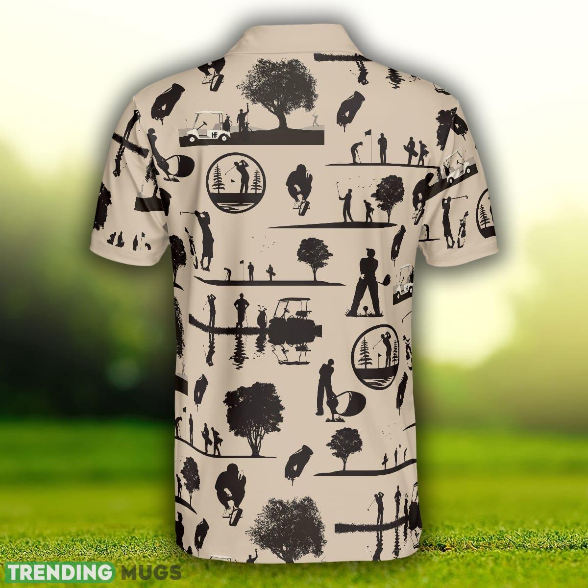 Beige Vintage Silhouette Golfers All Over Print, Cream, Best Golf Shirt Polo Shirt Polo Shirt Beige Vintage Silhouette Golfers All Over Print, Cream, Best Golf Shirt Polo Shirt Polo Shirt