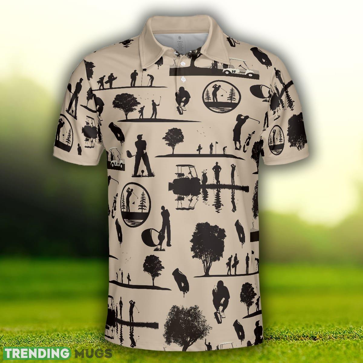 Beige Vintage Silhouette Golfers All Over Print, Cream, Best Golf Shirt Polo Shirt Polo Shirt Beige Vintage Silhouette Golfers All Over Print, Cream, Best Golf Shirt Polo Shirt Polo Shirt