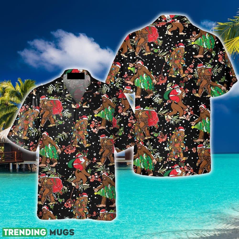 Bigfoot Santa Claus With Christmas Pattern Hawaiian Shirt Aloha Summer For Men And Women Gift - Bigfoot Santa Claus With Christmas Pattern Hawaiian Shirt, Funny Christmas Bigfoot Shirt, Gift For Christmas_1 Bigfoot Santa Claus With Christmas Pattern Hawaiian Shirt Aloha Summer For Men And Women Gift - Bigfoot Santa Claus With Christmas Pattern Hawaiian Shirt, Funny Christmas Bigfoot Shirt, Gift For Christmas_1