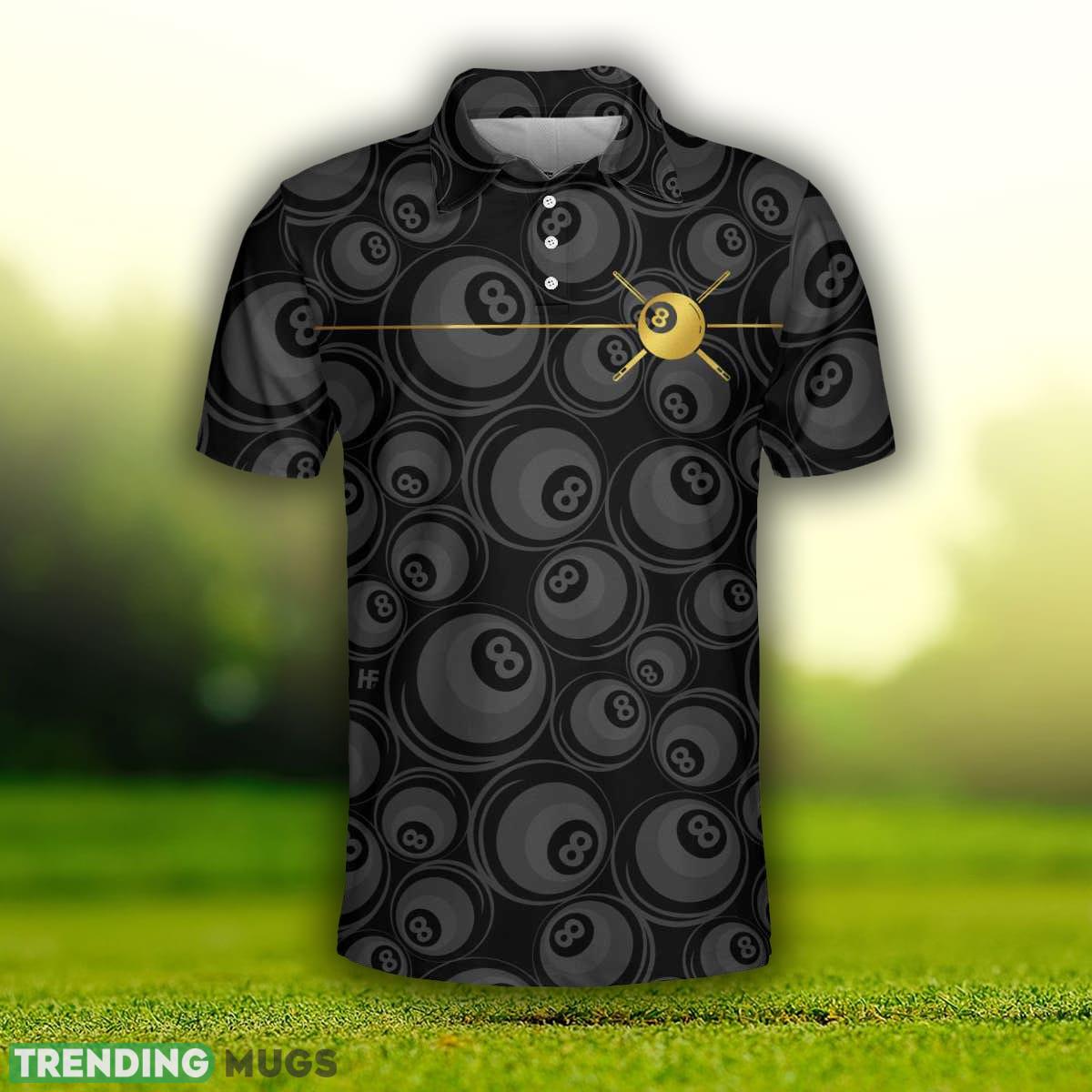 Billiards Black Background And Golden Pattern, 8 ball, Best Billiards Shirt Polo Shirt Polo Shirt Billiards Black Background And Golden Pattern, 8 ball, Best Billiards Shirt Polo Shirt Polo Shirt
