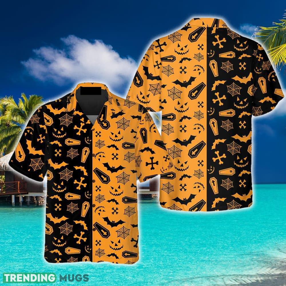 Black And Orange Spooky Halloween Hawaiian Shirt Summer Beach Gift For Men And Women - Black And Orange Spooky Halloween Hawaiian Shirt, Halloween Seamless Pattern Shirt, Best Halloween Gift Ideas_1 Black And Orange Spooky Halloween Hawaiian Shirt Summer Beach Gift For Men And Women - Black And Orange Spooky Halloween Hawaiian Shirt, Halloween Seamless Pattern Shirt, Best Halloween Gift Ideas_1