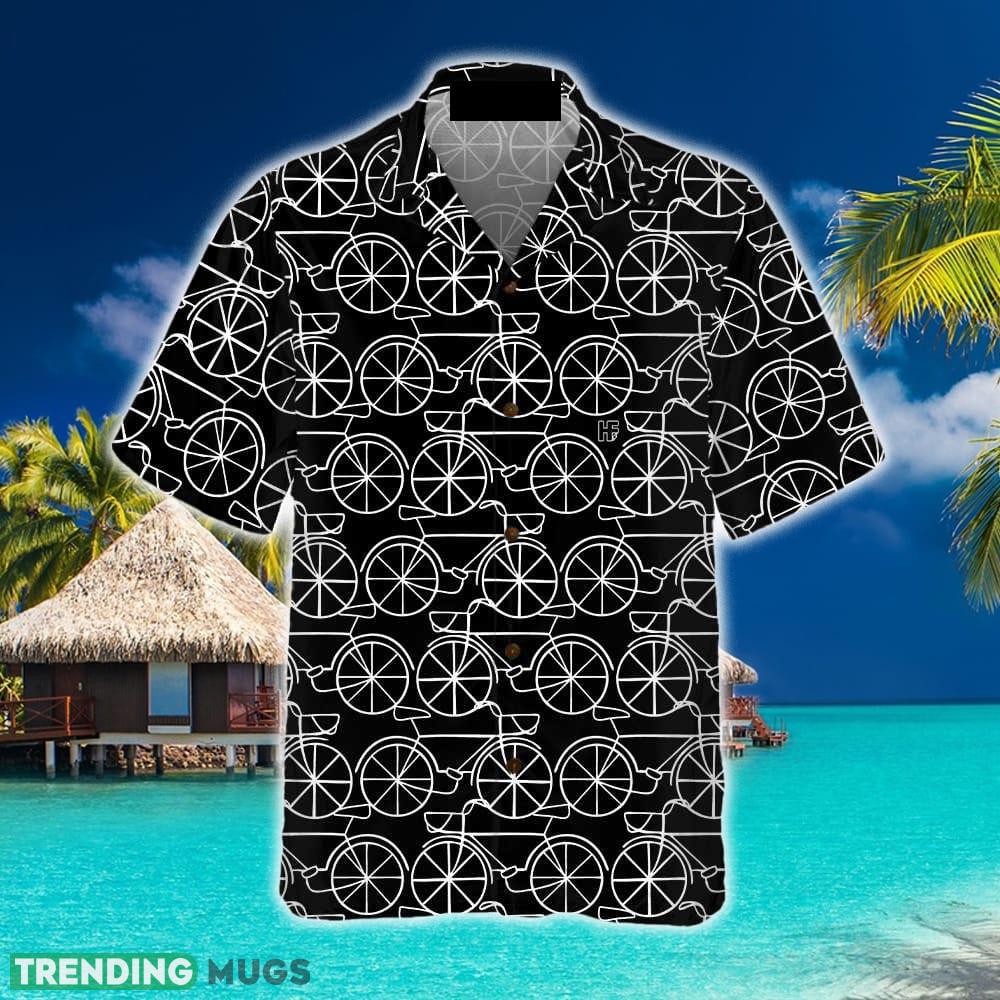 Black And White Bicycle Seamless Pattern Cycling Hawaiian Shirt Summer Beach Gift For Men And Women Hawaiian Shirt Black And White Bicycle Seamless Pattern Cycling Hawaiian Shirt Summer Beach Gift For Men And Women Hawaiian Shirt