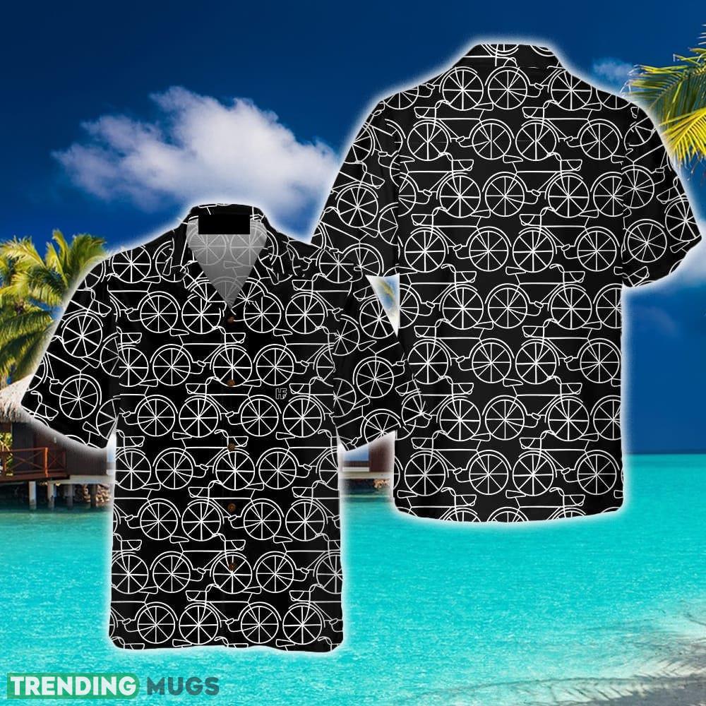 Black And White Bicycle Seamless Pattern Cycling Hawaiian Shirt Summer Beach Gift For Men And Women - Black And White Bicycle Seamless Pattern Cycling Hawaiian Shirt, Cycling Shirt For Men & Women, Cycling Gift_1 Black And White Bicycle Seamless Pattern Cycling Hawaiian Shirt Summer Beach Gift For Men And Women - Black And White Bicycle Seamless Pattern Cycling Hawaiian Shirt, Cycling Shirt For Men & Women, Cycling Gift_1