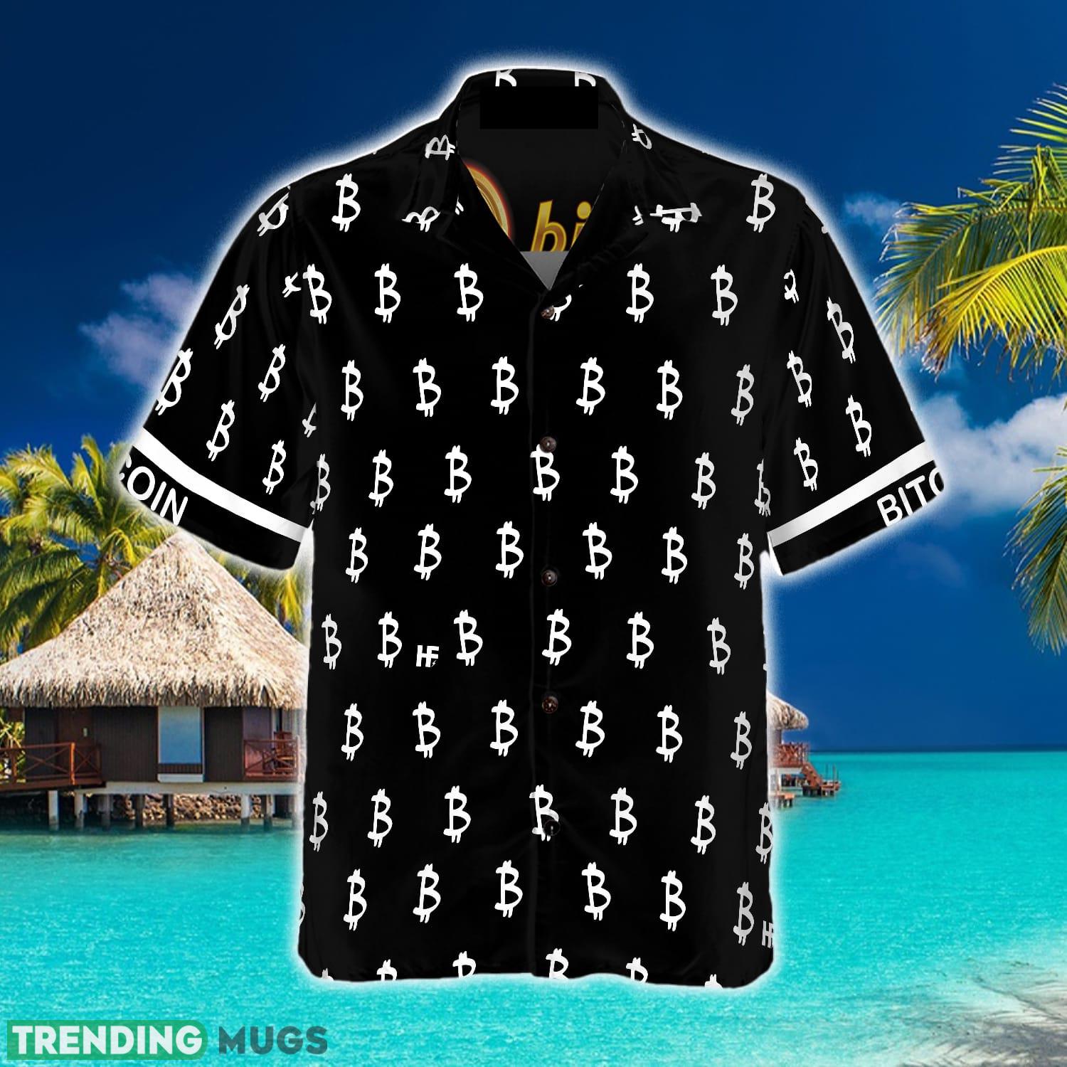 Black And White Bitcoin Pattern Hawaiian Shirt Summer Beach Gift For Men And Women Hawaiian Shirt Black And White Bitcoin Pattern Hawaiian Shirt Summer Beach Gift For Men And Women Hawaiian Shirt