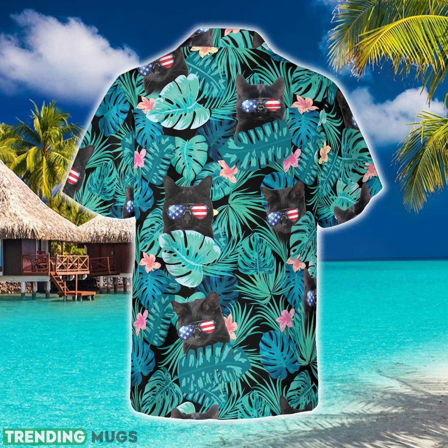 Black Cat Tropical Fourth Of July 3D Hawaiian Shirt Beach Summer For Men And Women Gift Hawaiian Shirt Black Cat Tropical Fourth Of July 3D Hawaiian Shirt Beach Summer For Men And Women Gift Hawaiian Shirt