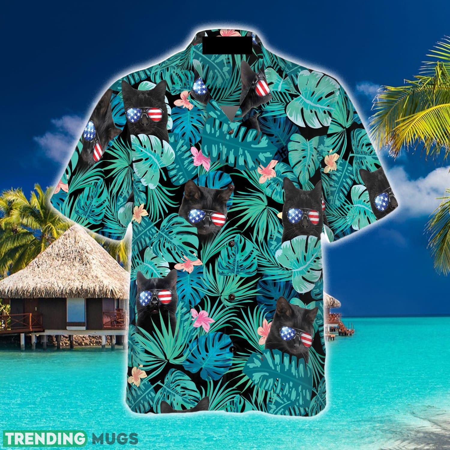 Black Cat Tropical Fourth Of July 3D Hawaiian Shirt Beach Summer For Men And Women Gift Hawaiian Shirt Black Cat Tropical Fourth Of July 3D Hawaiian Shirt Beach Summer For Men And Women Gift Hawaiian Shirt