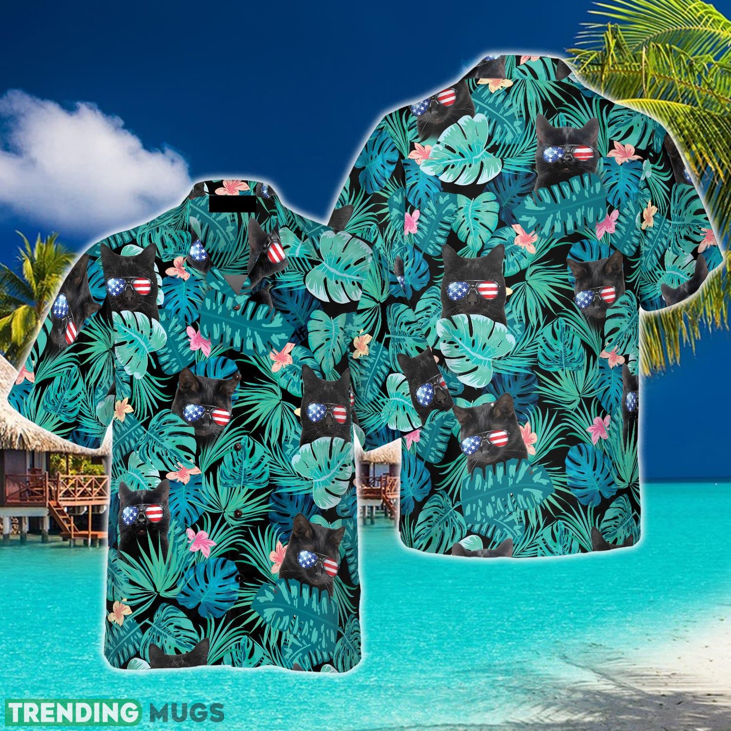 Black Cat Tropical Fourth Of July 3D Hawaiian Shirt Beach Summer For Men And Women Gift - Black Cat Tropical Fourth Of July Hawaiian Shirt_1 Black Cat Tropical Fourth Of July 3D Hawaiian Shirt Beach Summer For Men And Women Gift - Black Cat Tropical Fourth Of July Hawaiian Shirt_1