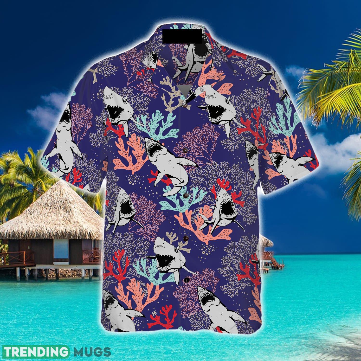 Blue Ocean Coral Sharks Hawaiian Shirt Summer Beach Gift For Men And Women Hawaiian Shirt Blue Ocean Coral Sharks Hawaiian Shirt Summer Beach Gift For Men And Women Hawaiian Shirt