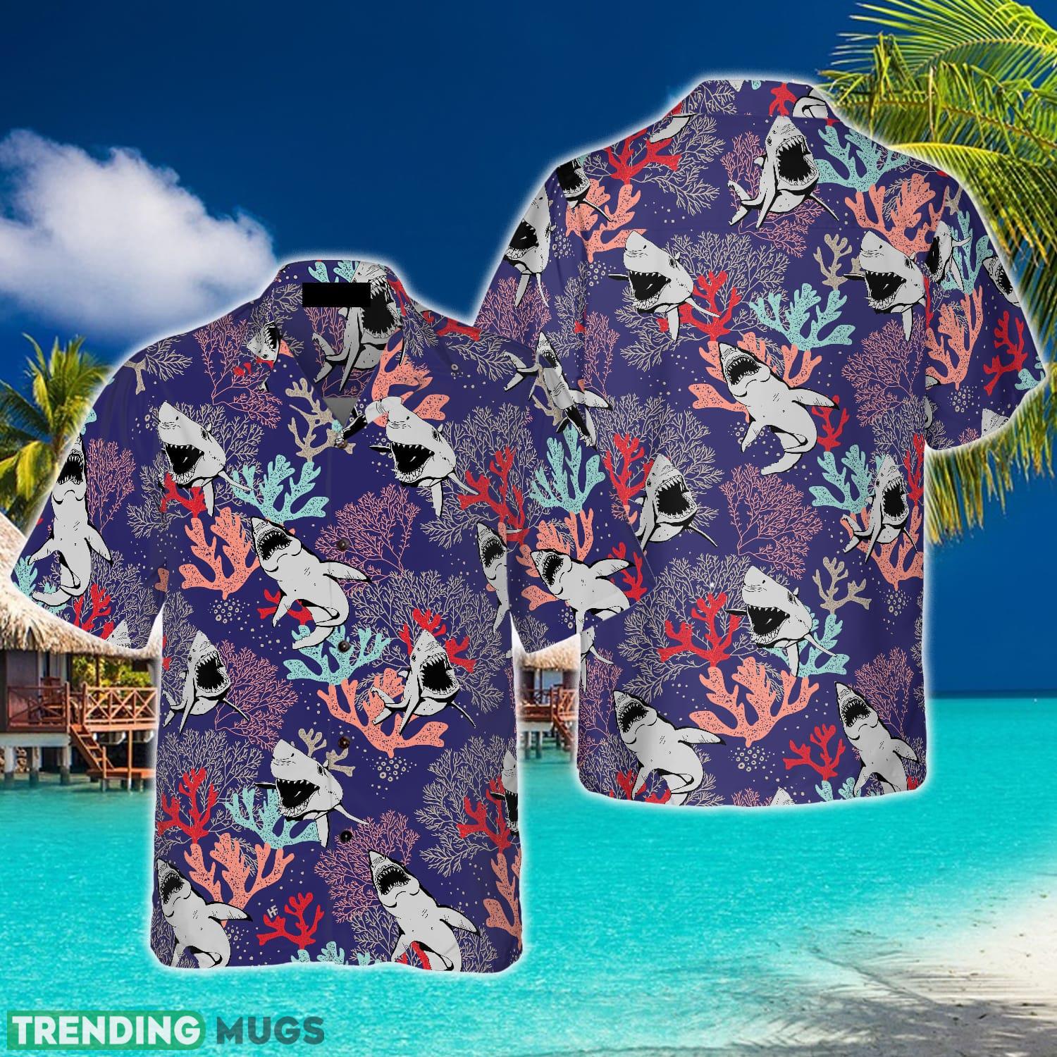 Blue Ocean Coral Sharks Hawaiian Shirt Summer Beach Gift For Men And Women - Blue Ocean Coral Sharks Hawaiian Shirt_1 Blue Ocean Coral Sharks Hawaiian Shirt Summer Beach Gift For Men And Women - Blue Ocean Coral Sharks Hawaiian Shirt_1