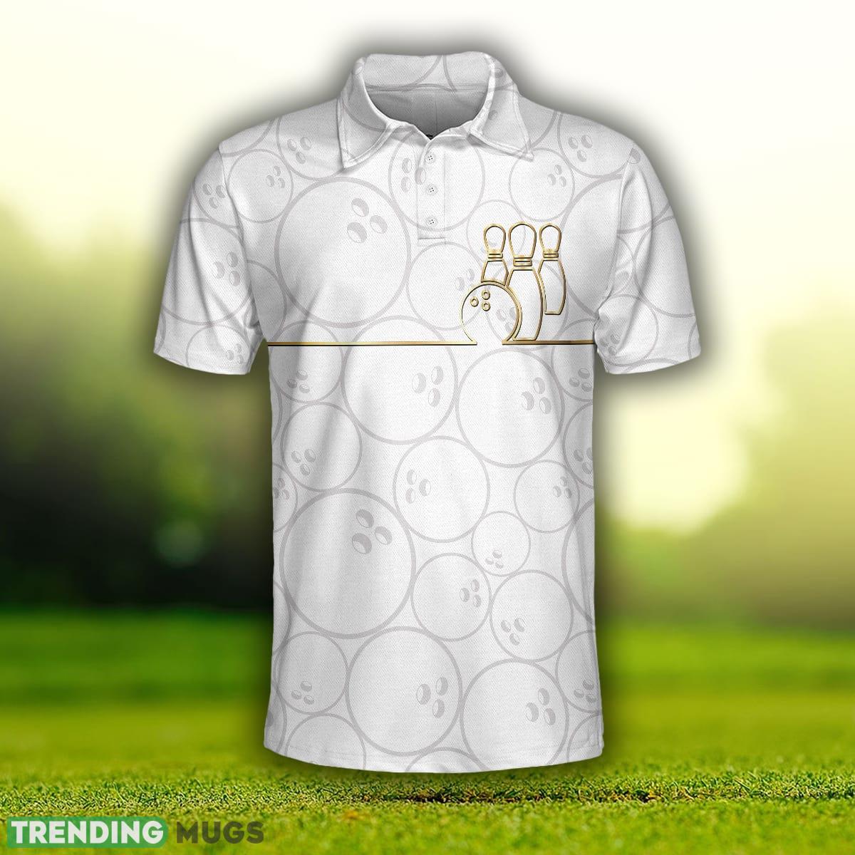 Bowling White And Golden Pattern Short Sleeve, Bowling Ball Pattern, Best Bowling Shirt Polo Shirt Polo Shirt Bowling White And Golden Pattern Short Sleeve, Bowling Ball Pattern, Best Bowling Shirt Polo Shirt Polo Shirt