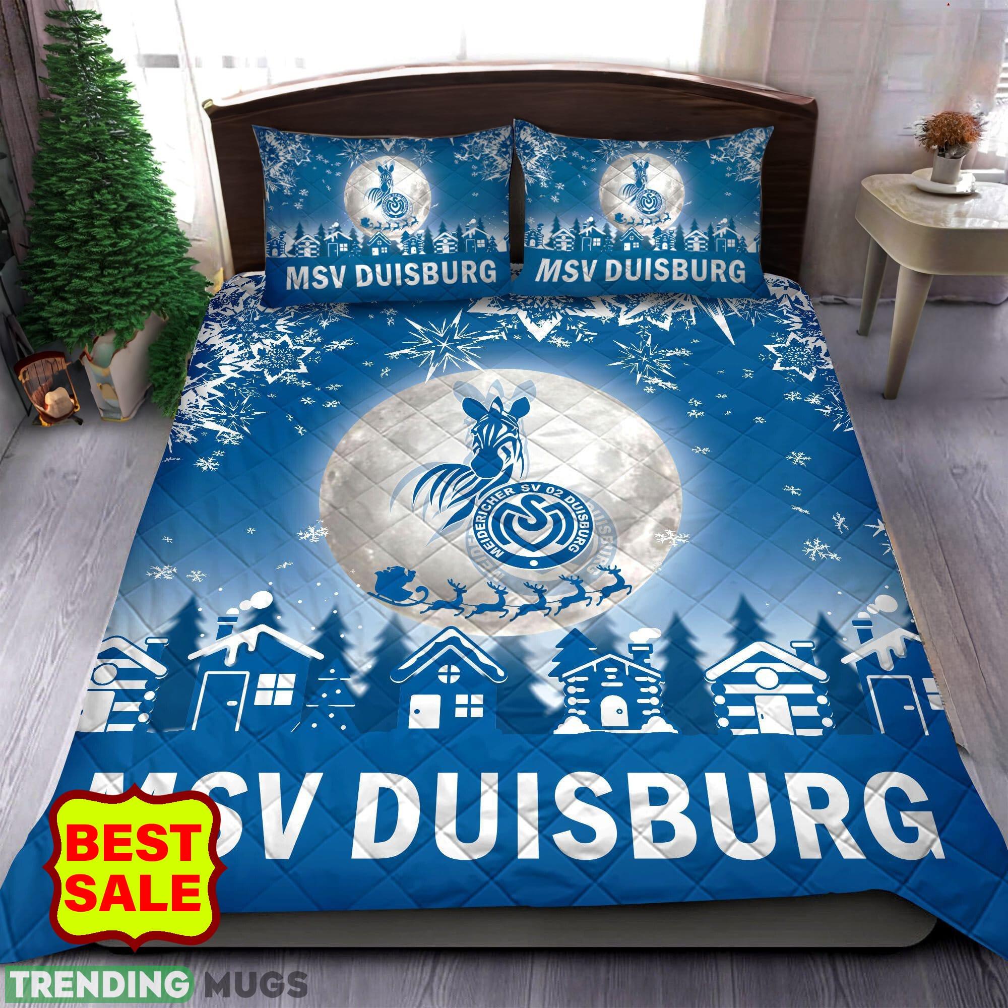 Bundesliga MSV Duisburg Big Logo Christmas Quilt Sets Blue Full Size King Queen Twin - Bundesliga MSV Duisburg Quilt Set_1 Bundesliga MSV Duisburg Big Logo Christmas Quilt Sets Blue Full Size King Queen Twin - Bundesliga MSV Duisburg Quilt Set_1