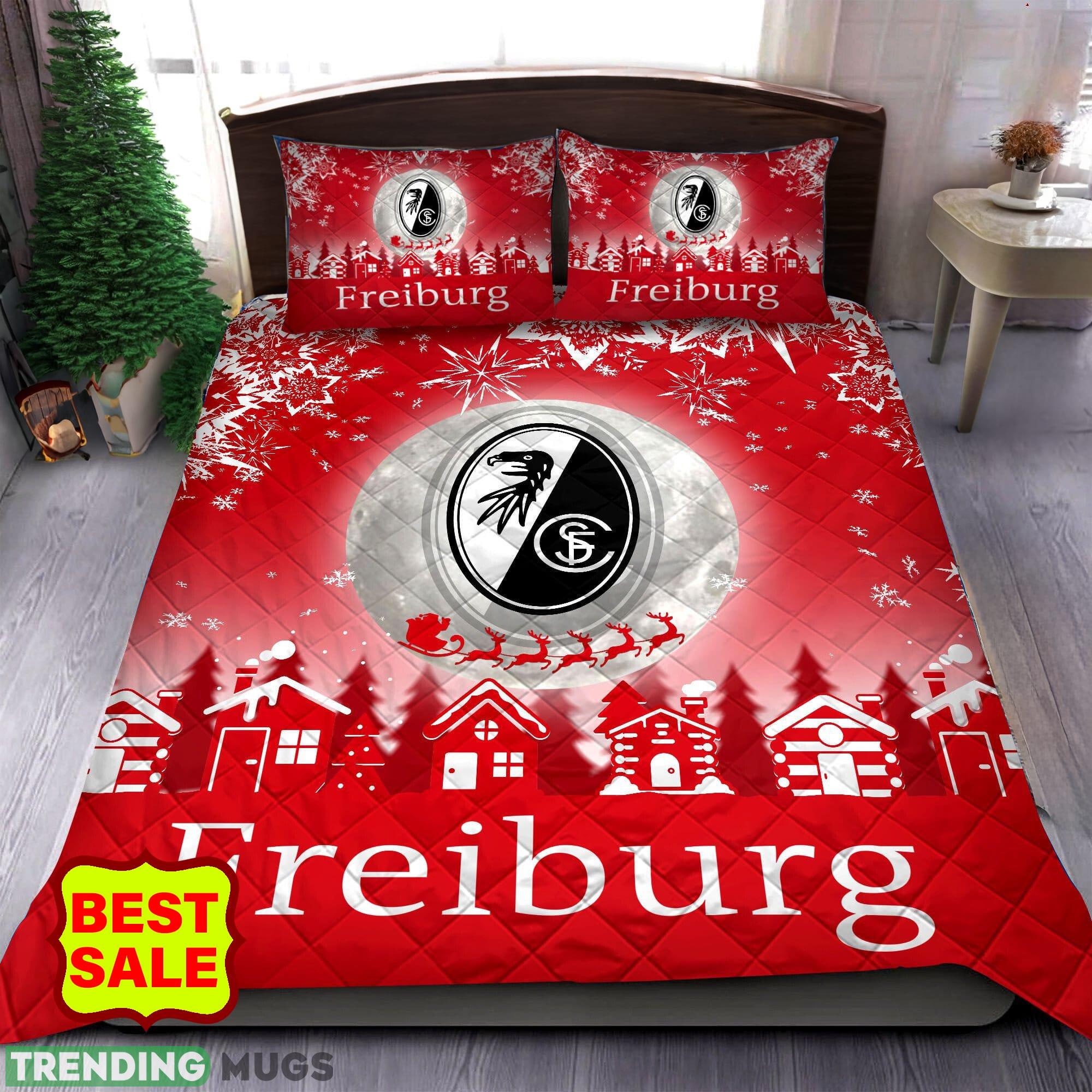 Bundesliga SC Freiburg Big Logo Christmas Quilt Sets Full Size King Queen Twin - Bundesliga SC Freiburg Quilt Set_1 Bundesliga SC Freiburg Big Logo Christmas Quilt Sets Full Size King Queen Twin - Bundesliga SC Freiburg Quilt Set_1