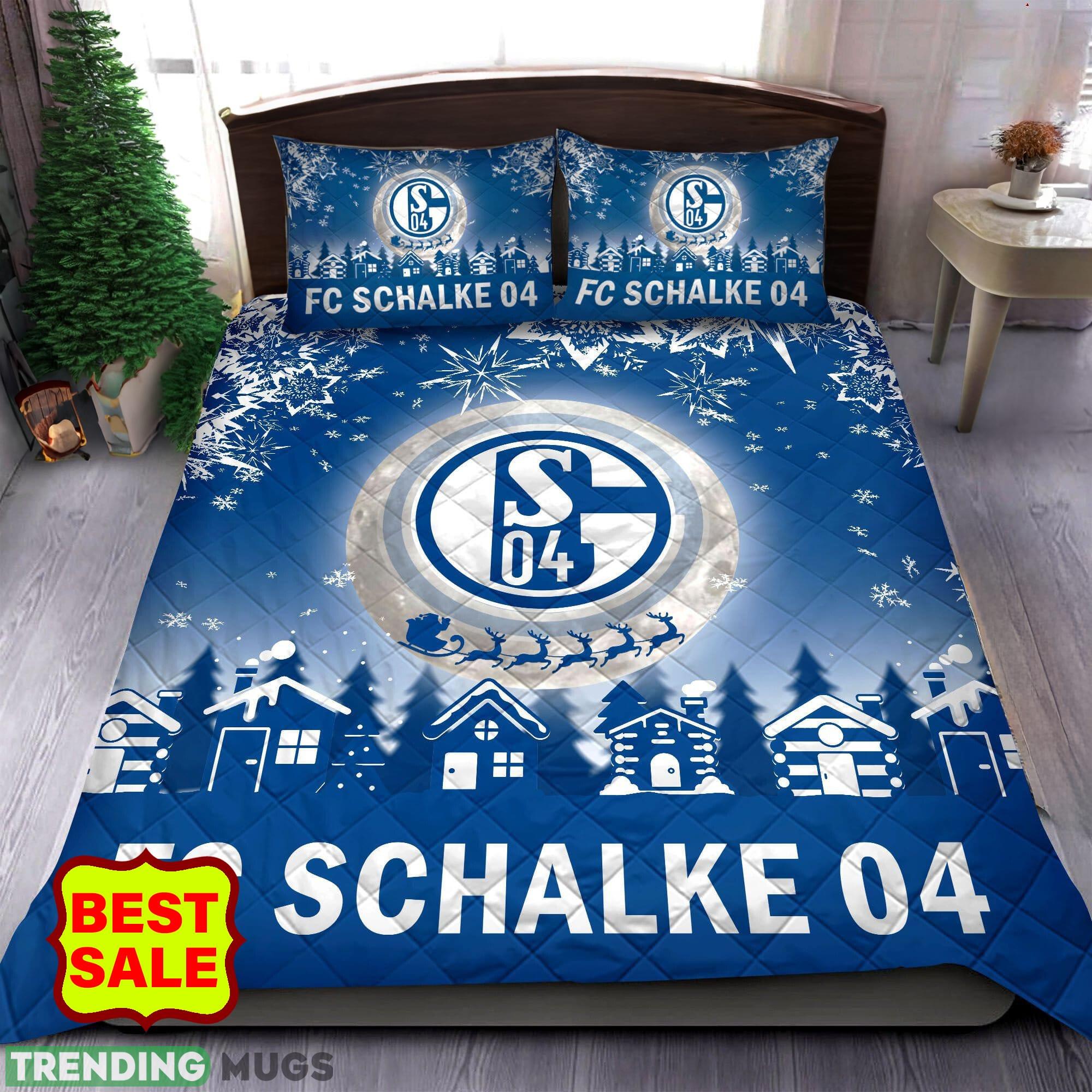 Bundesliga Schalke 04 Big Logo Christmas Quilt Sets Blue Full Size King Queen Twin - Bundesliga Schalke 04 Quilt Set_1 Bundesliga Schalke 04 Big Logo Christmas Quilt Sets Blue Full Size King Queen Twin - Bundesliga Schalke 04 Quilt Set_1