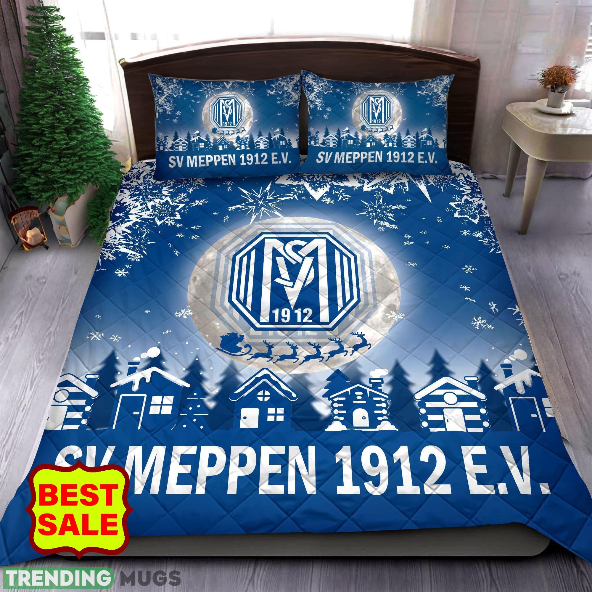 Bundesliga SV Meppen Big Logo Christmas Quilt Sets Blue Full Size King Queen Twin - Bundesliga SV Meppen Quilt Set_1 Bundesliga SV Meppen Big Logo Christmas Quilt Sets Blue Full Size King Queen Twin - Bundesliga SV Meppen Quilt Set_1