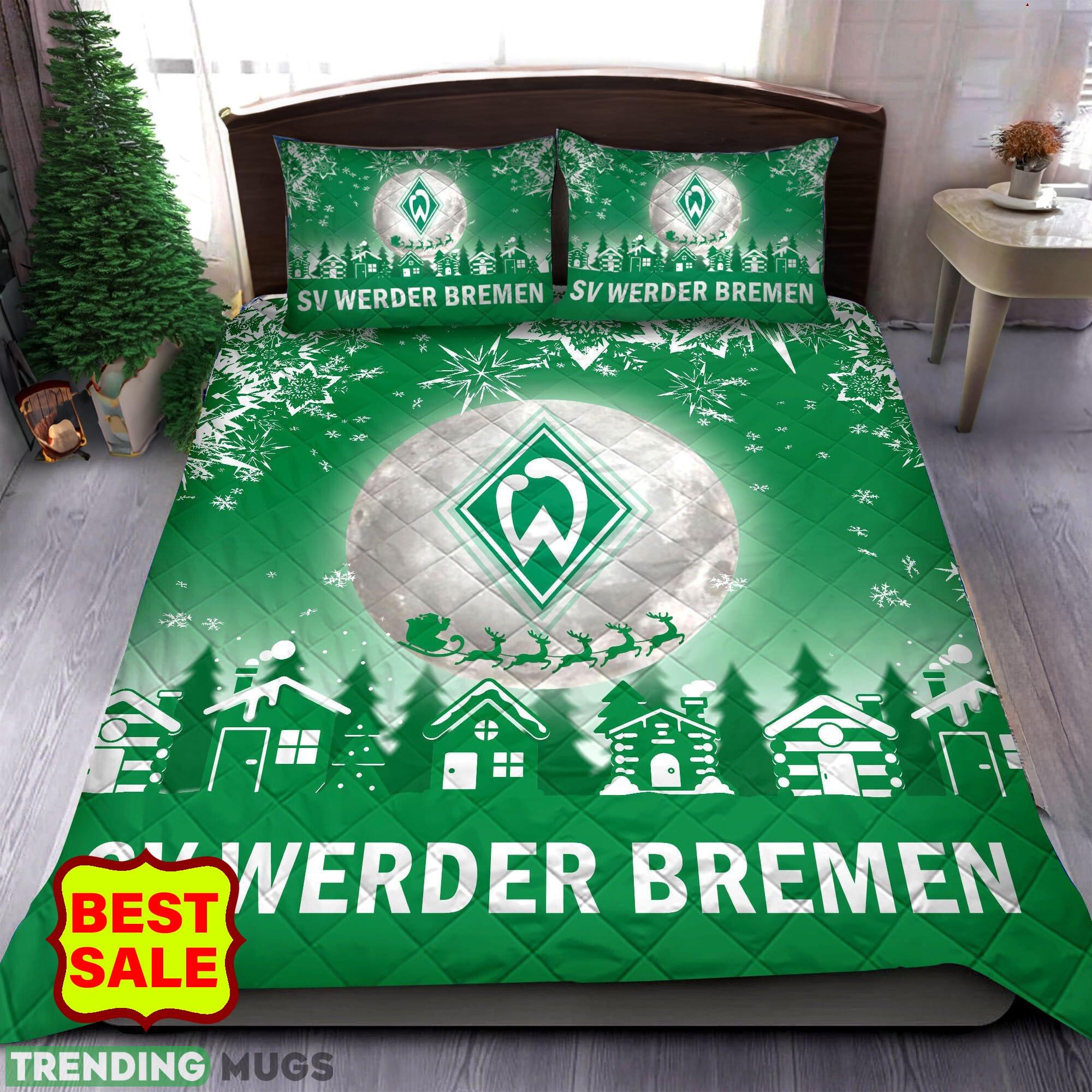 Bundesliga Werder Bremen Big Logo Christmas Green Quilt Sets Full Size King Queen Twin - Bundesliga Werder Bremen Quilt Set_1 Bundesliga Werder Bremen Big Logo Christmas Green Quilt Sets Full Size King Queen Twin - Bundesliga Werder Bremen Quilt Set_1