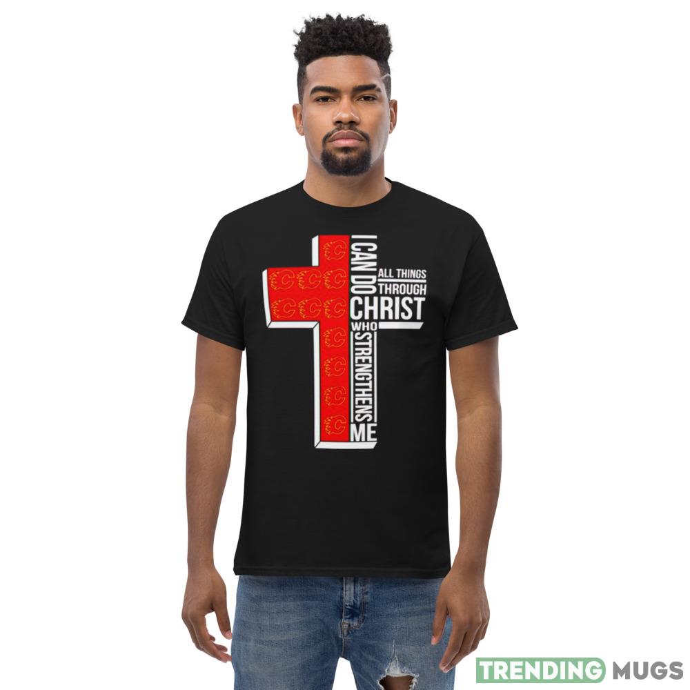 calgary Flames I can do all things through Christ who strengthens me cross shirt Dark Shirt calgary Flames I can do all things through Christ who strengthens me cross shirt Dark Shirt