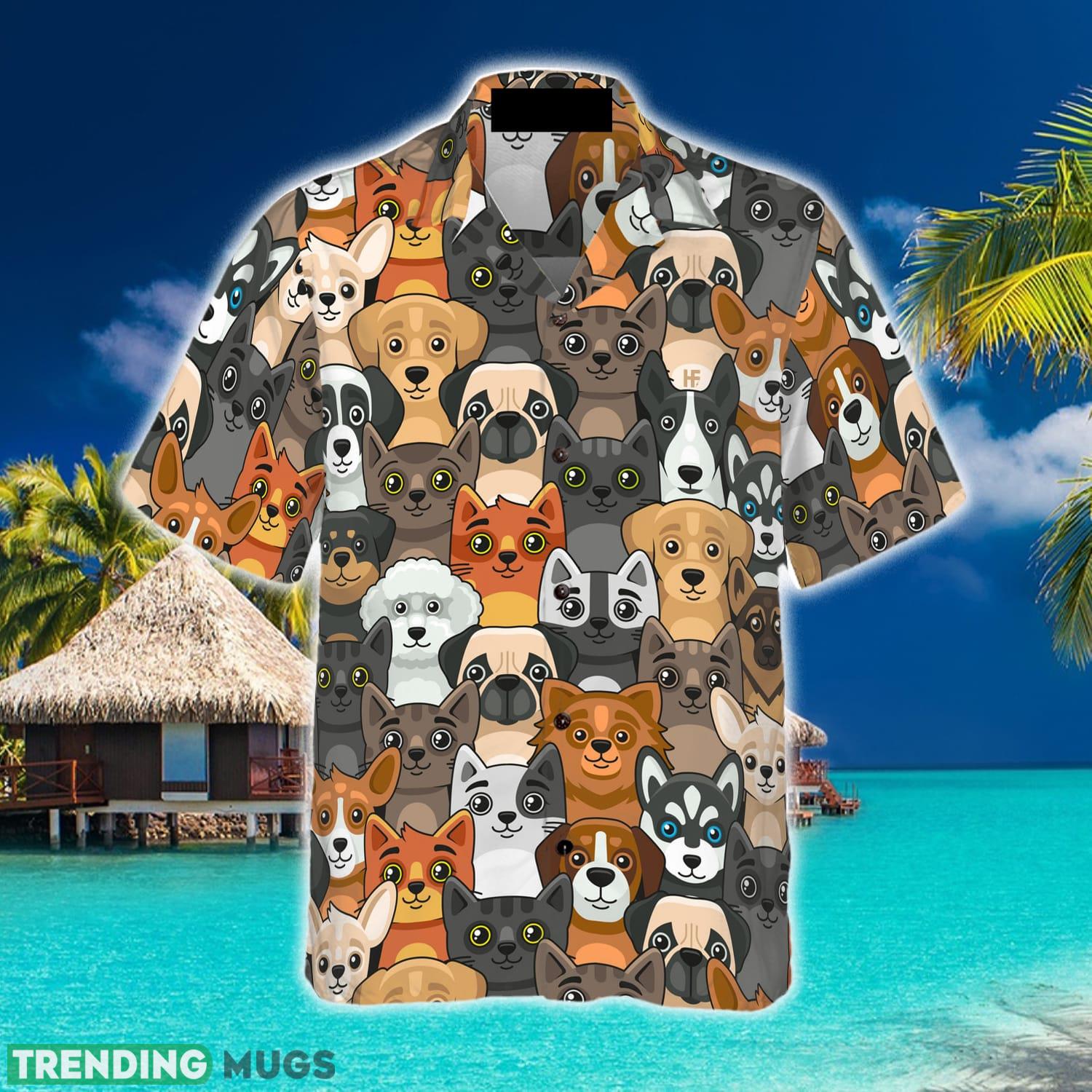 Cats And Dogs Seamless Pattern Hawaiian Shirt Aloha Summer For Men And Women Gift Hawaiian Shirt Cats And Dogs Seamless Pattern Hawaiian Shirt Aloha Summer For Men And Women Gift Hawaiian Shirt