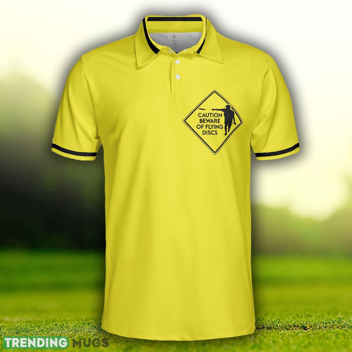 Caution Beware Of Flying Discs Short Sleeve, Yellow Skull, Best Golf Shirt Polo Shirt For Men And Women Polo Shirt Caution Beware Of Flying Discs Short Sleeve, Yellow Skull, Best Golf Shirt Polo Shirt For Men And Women Polo Shirt