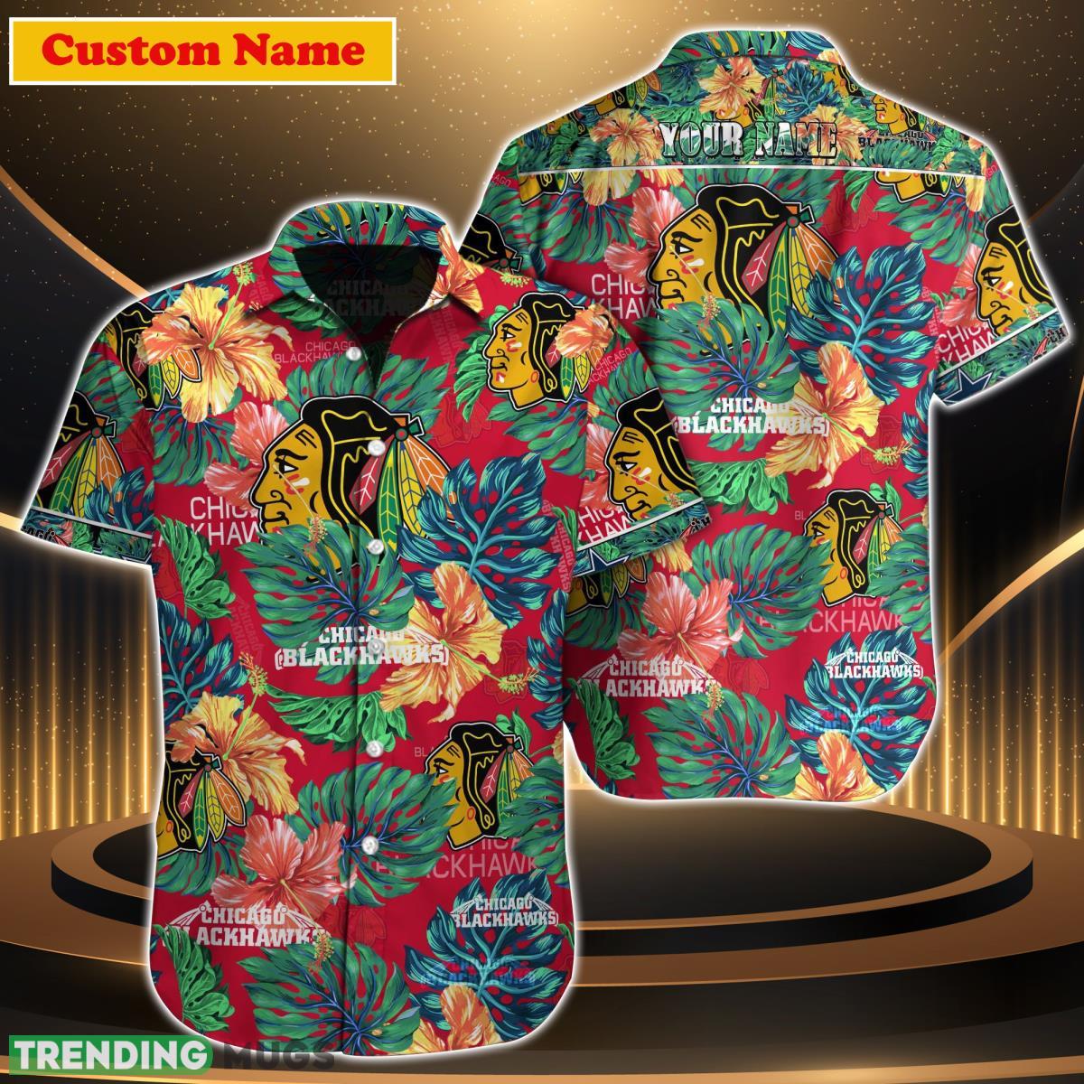 Chicago Blackhawks NHL Custom Name Hawaiian Shirt For Men Women Gift For Fan Product Photo 1 Chicago Blackhawks NHL Custom Name Hawaiian Shirt For Men Women Gift For Fan Product Photo 1