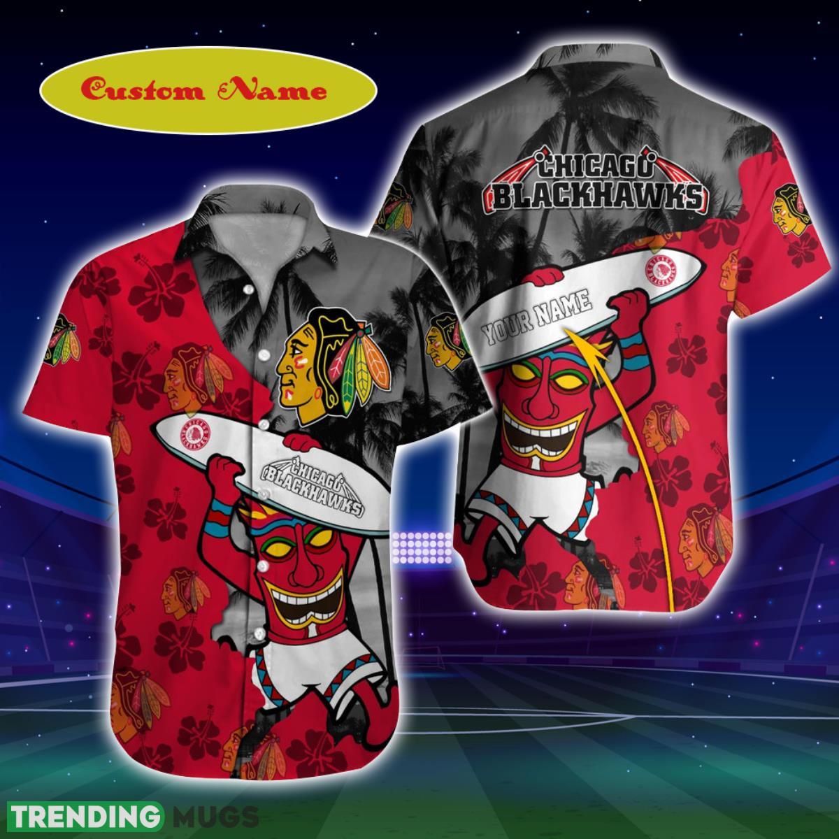 Chicago Blackhawks NHL Custom Name Hawaiian Shirt Unique Gift For Men And Women Fans Product Photo 1 Chicago Blackhawks NHL Custom Name Hawaiian Shirt Unique Gift For Men And Women Fans Product Photo 1