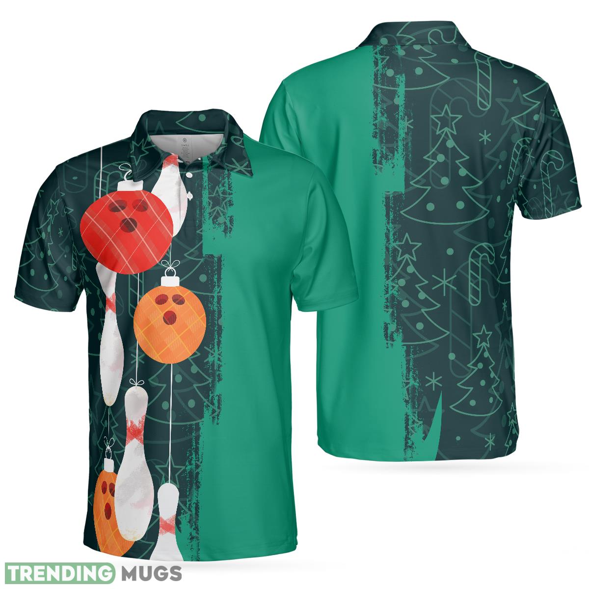 Christmas Bowling Decoration Light Menss Polo Shirt For Men And Women - Christmas Bowling Decoration Light Mens Polo Shirts_1 Christmas Bowling Decoration Light Menss Polo Shirt For Men And Women - Christmas Bowling Decoration Light Mens Polo Shirts_1