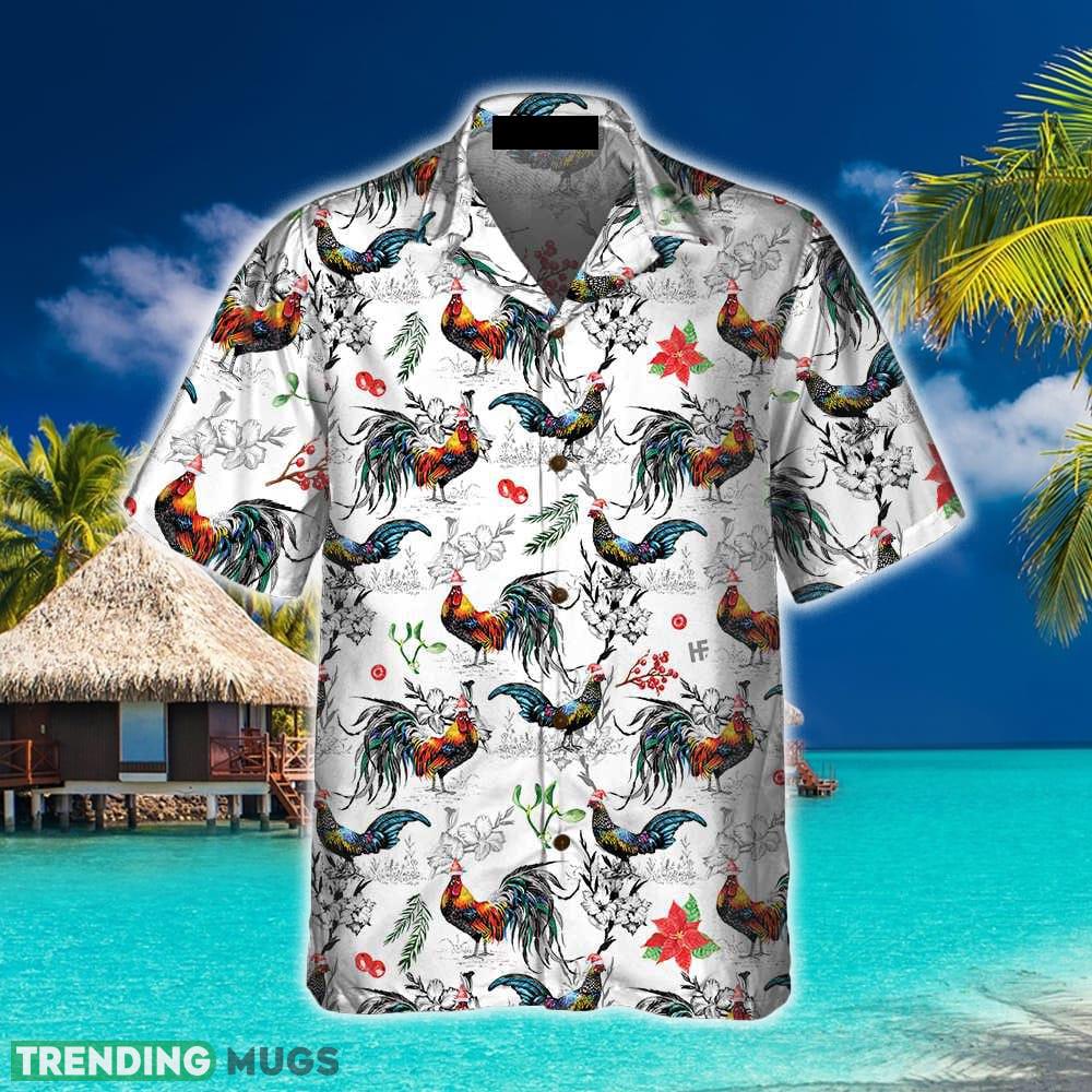 Christmas Chicken With Poinsettia Flower Hawaiian Shirt Aloha Summer For Men And Women Gift Hawaiian Shirt Christmas Chicken With Poinsettia Flower Hawaiian Shirt Aloha Summer For Men And Women Gift Hawaiian Shirt