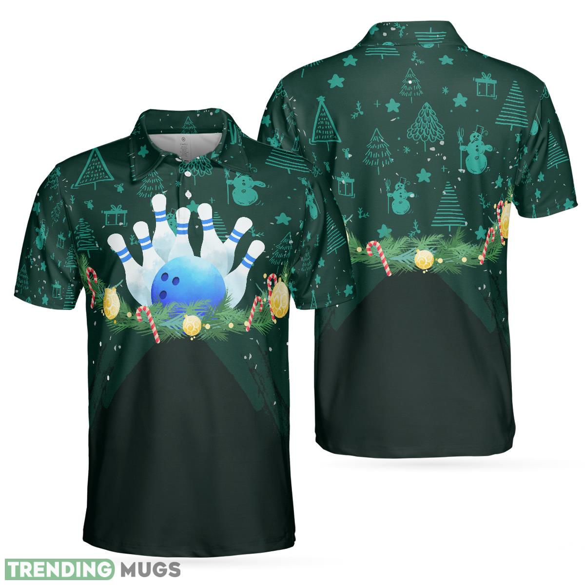 Christmas Wreath with Bowling Menss Polo Shirt For Men And Women - Christmas Wreath with Bowling Mens Polo Shirts_1 Christmas Wreath with Bowling Menss Polo Shirt For Men And Women - Christmas Wreath with Bowling Mens Polo Shirts_1
