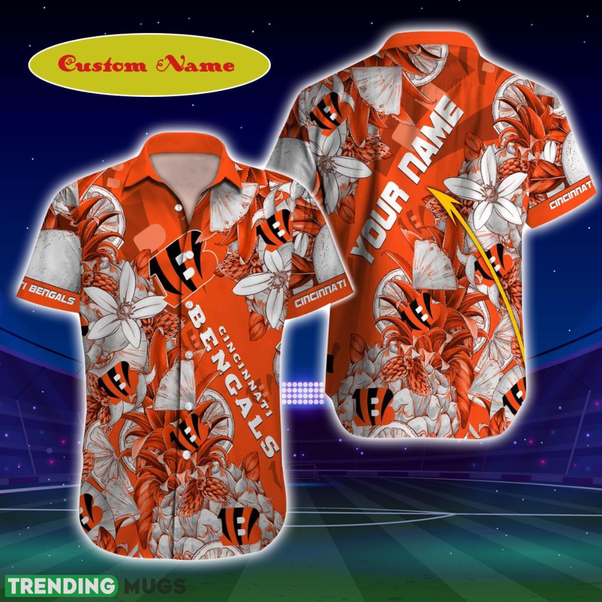 Cincinnati Bengals NFL Football Custom Name Hawaiian Shirt For Men And Women Best Gift For Fan Product Photo 1 Cincinnati Bengals NFL Football Custom Name Hawaiian Shirt For Men And Women Best Gift For Fan Product Photo 1