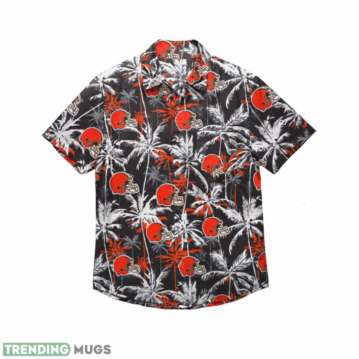 Cleveland Browns NFL Black Floral Button Up Shirt Product Photo 1 Cleveland Browns NFL Black Floral Button Up Shirt Product Photo 1