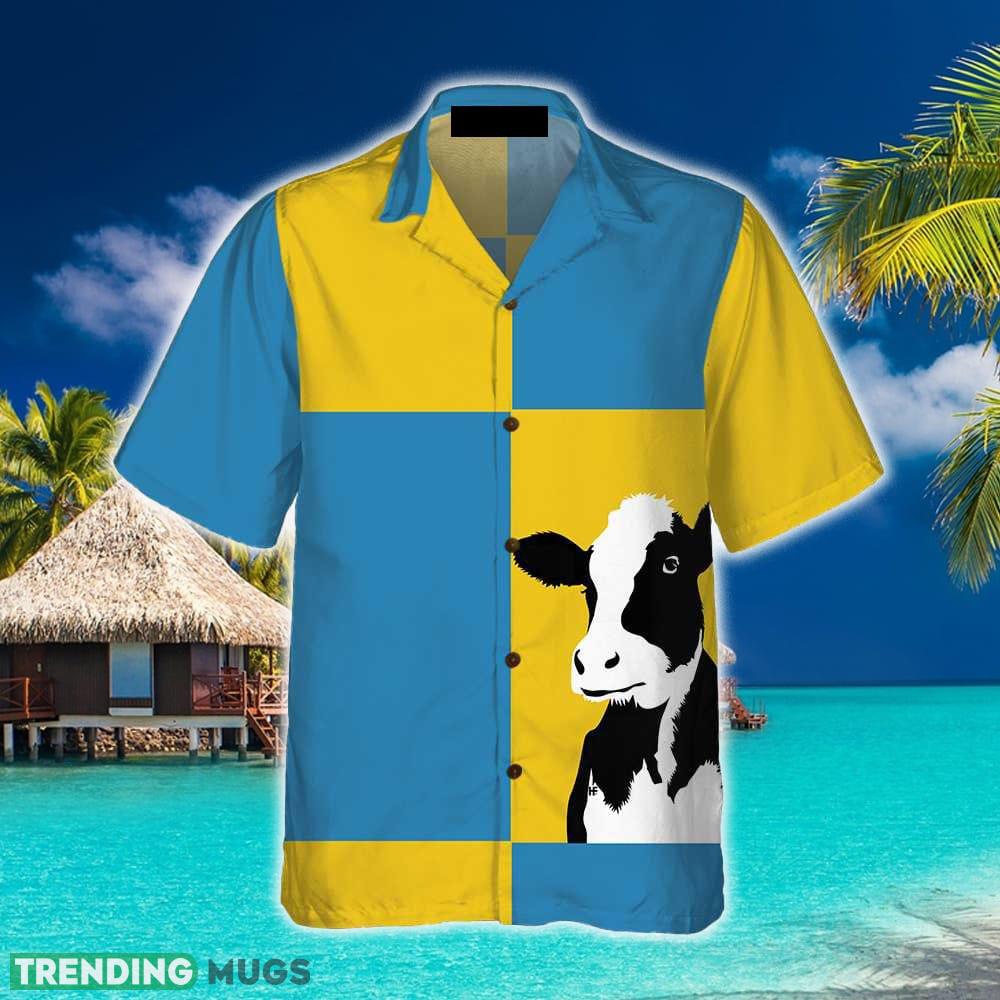 Cow On Yellow And Blue Background Hawaiian Shirt Aloha Summer For Men And Women Gift Hawaiian Shirt Cow On Yellow And Blue Background Hawaiian Shirt Aloha Summer For Men And Women Gift Hawaiian Shirt