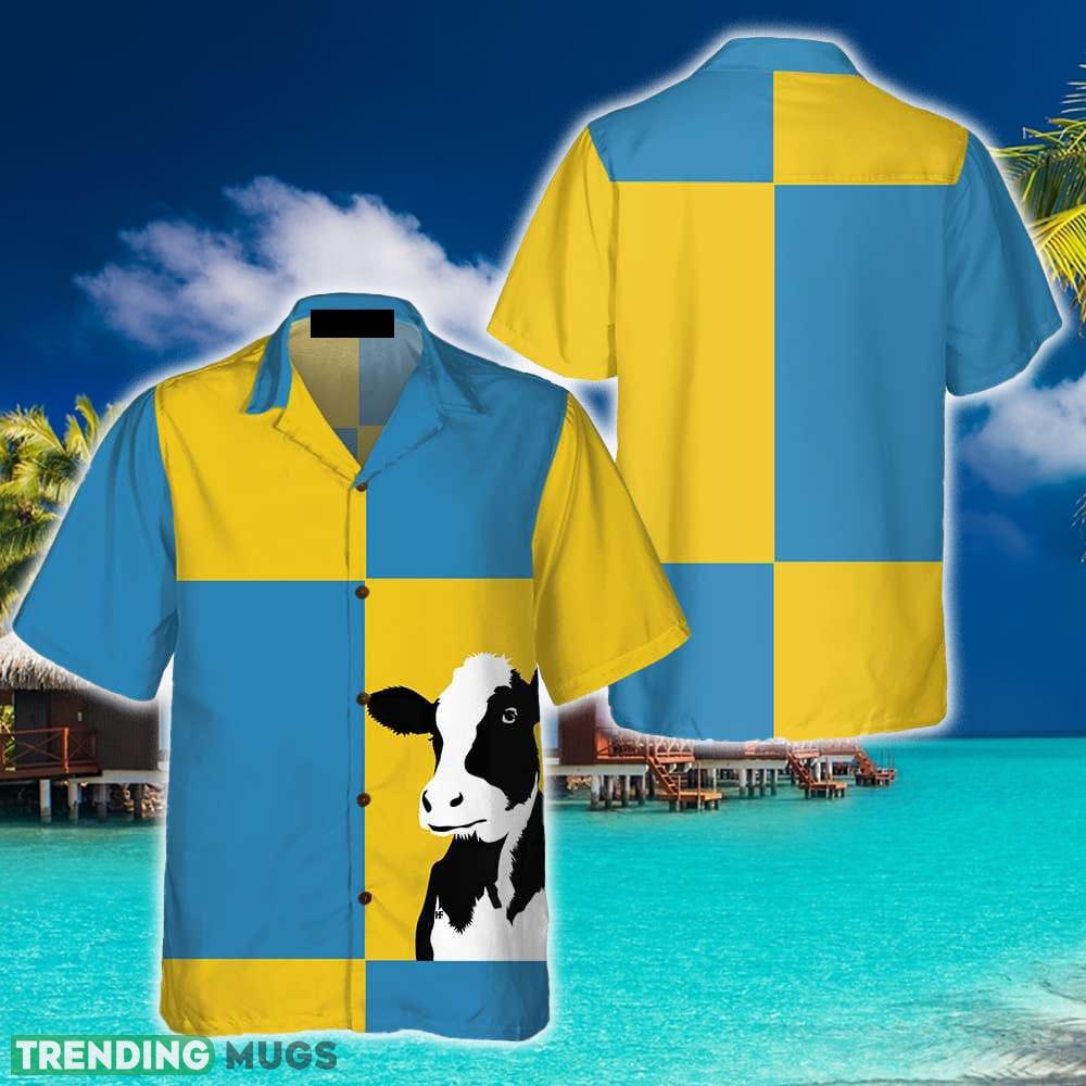 Cow On Yellow And Blue Background Hawaiian Shirt Aloha Summer For Men And Women Gift - Cow On Yellow And Blue Background Hawaiian Shirt, Cow Shirt For Men & Women, Funny Cow Print Shirt_1 Cow On Yellow And Blue Background Hawaiian Shirt Aloha Summer For Men And Women Gift - Cow On Yellow And Blue Background Hawaiian Shirt, Cow Shirt For Men & Women, Funny Cow Print Shirt_1