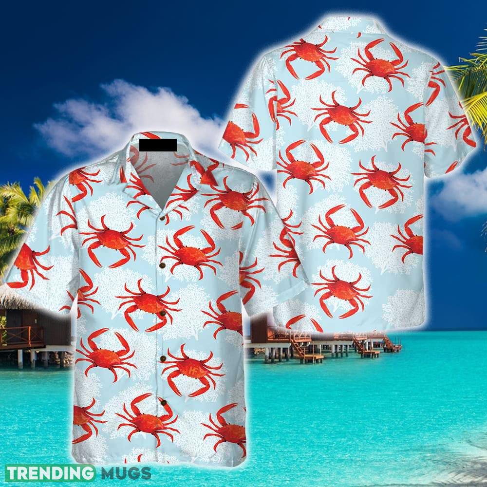 Crab On Light Blue 3D Hawaiian Shirt Beach Summer For Men And Women Gift - Crab On Light Blue Hawaiian Shirt, Unique Crab Shirt, Crab Print Shirt For Adults_1 Crab On Light Blue 3D Hawaiian Shirt Beach Summer For Men And Women Gift - Crab On Light Blue Hawaiian Shirt, Unique Crab Shirt, Crab Print Shirt For Adults_1