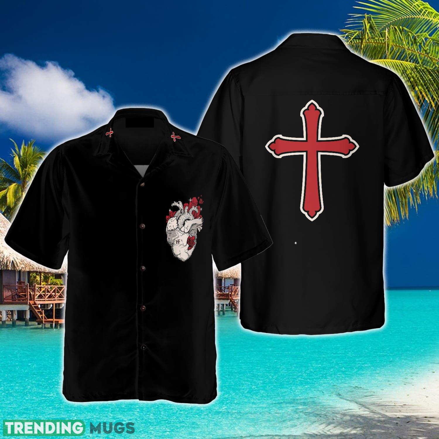 Cross With Styled Heart Goth Hawaiian Shirt Aloha Summer For Men And Women Gift - Cross With Styled Heart Goth Hawaiian Shirt_1 Cross With Styled Heart Goth Hawaiian Shirt Aloha Summer For Men And Women Gift - Cross With Styled Heart Goth Hawaiian Shirt_1