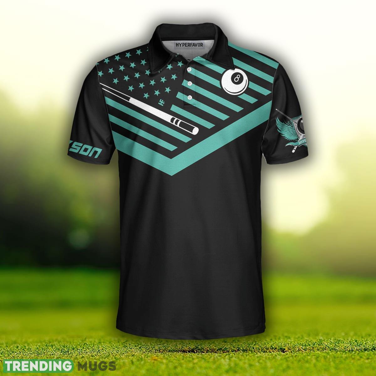 Custom Name Aim Shoot Swear Repeat Billiards, American Flag Billiards Shirt For Billards Lovers Polo Shirt Polo Shirt Custom Name Aim Shoot Swear Repeat Billiards, American Flag Billiards Shirt For Billards Lovers Polo Shirt Polo Shirt