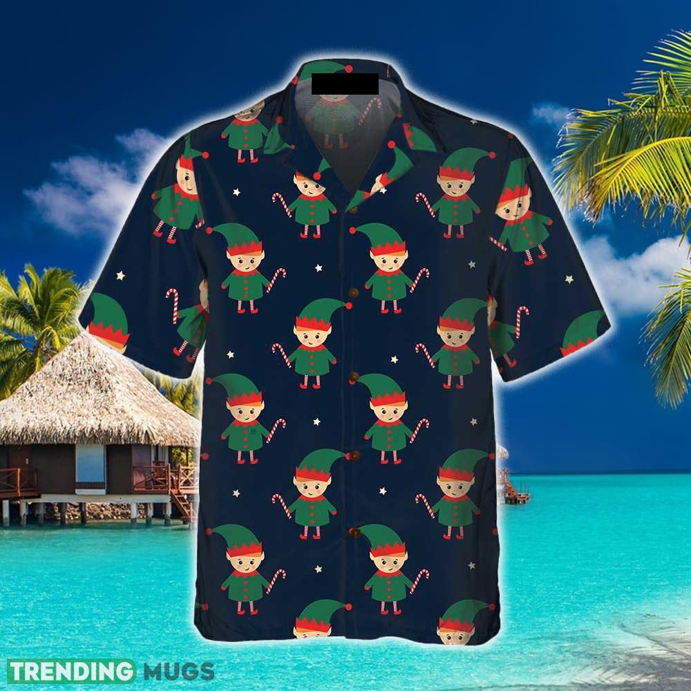 Cute Elf With Candy Cane Hawaiian Shirt Aloha Summer For Men And Women Gift Hawaiian Shirt Cute Elf With Candy Cane Hawaiian Shirt Aloha Summer For Men And Women Gift Hawaiian Shirt