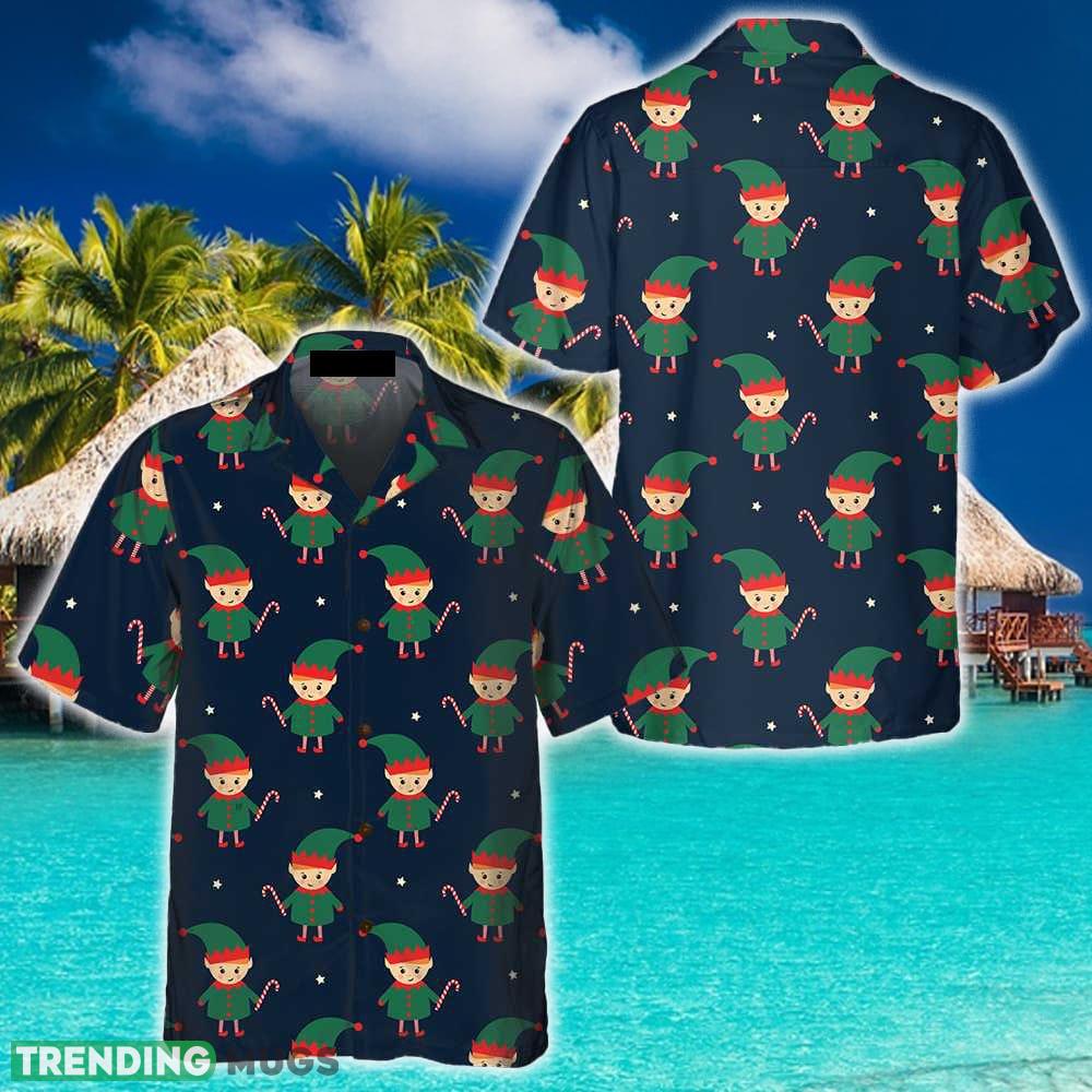 Cute Elf With Candy Cane Hawaiian Shirt Aloha Summer For Men And Women Gift Hawaiian Shirt Cute Elf With Candy Cane Hawaiian Shirt Aloha Summer For Men And Women Gift Hawaiian Shirt