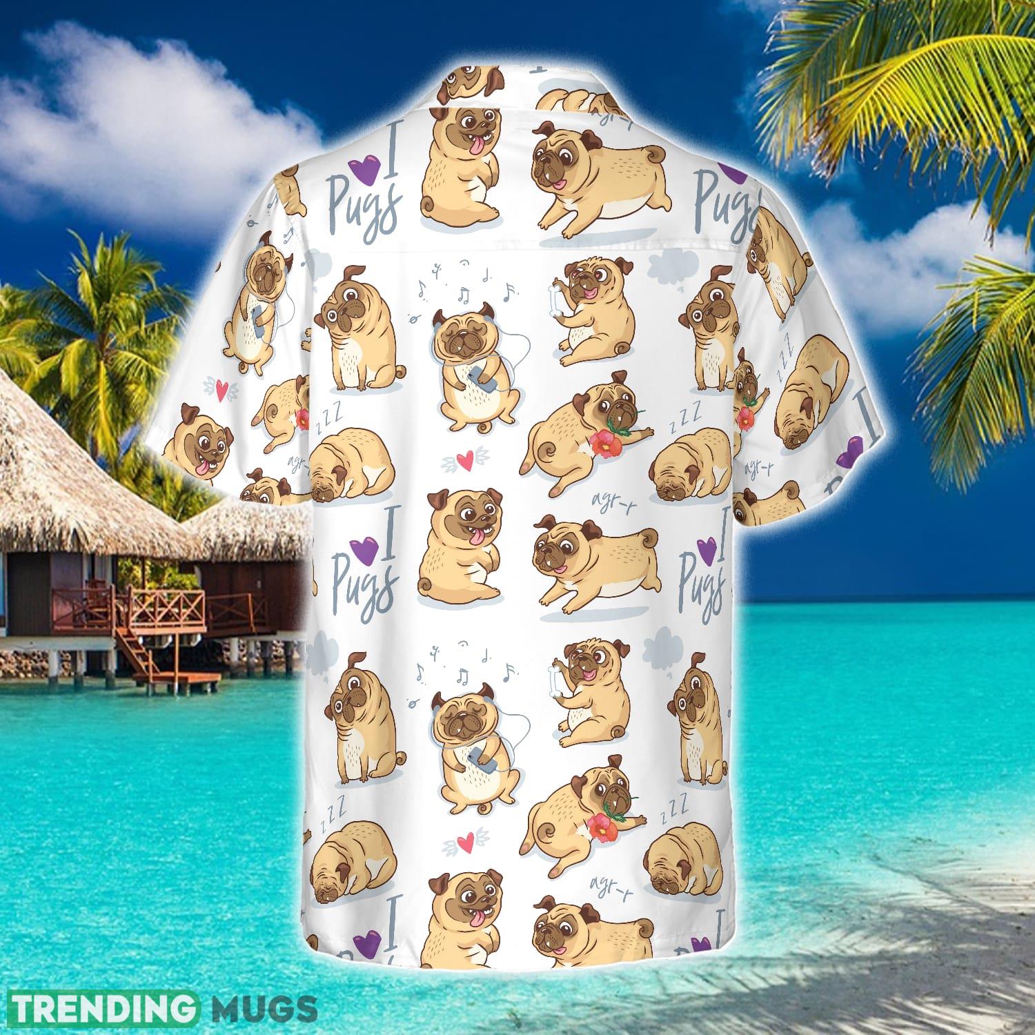 Cute Funny Pugs Shirt Aloha Summer For Men And Women Gift Hawaiian Shirt Cute Funny Pugs Shirt Aloha Summer For Men And Women Gift Hawaiian Shirt