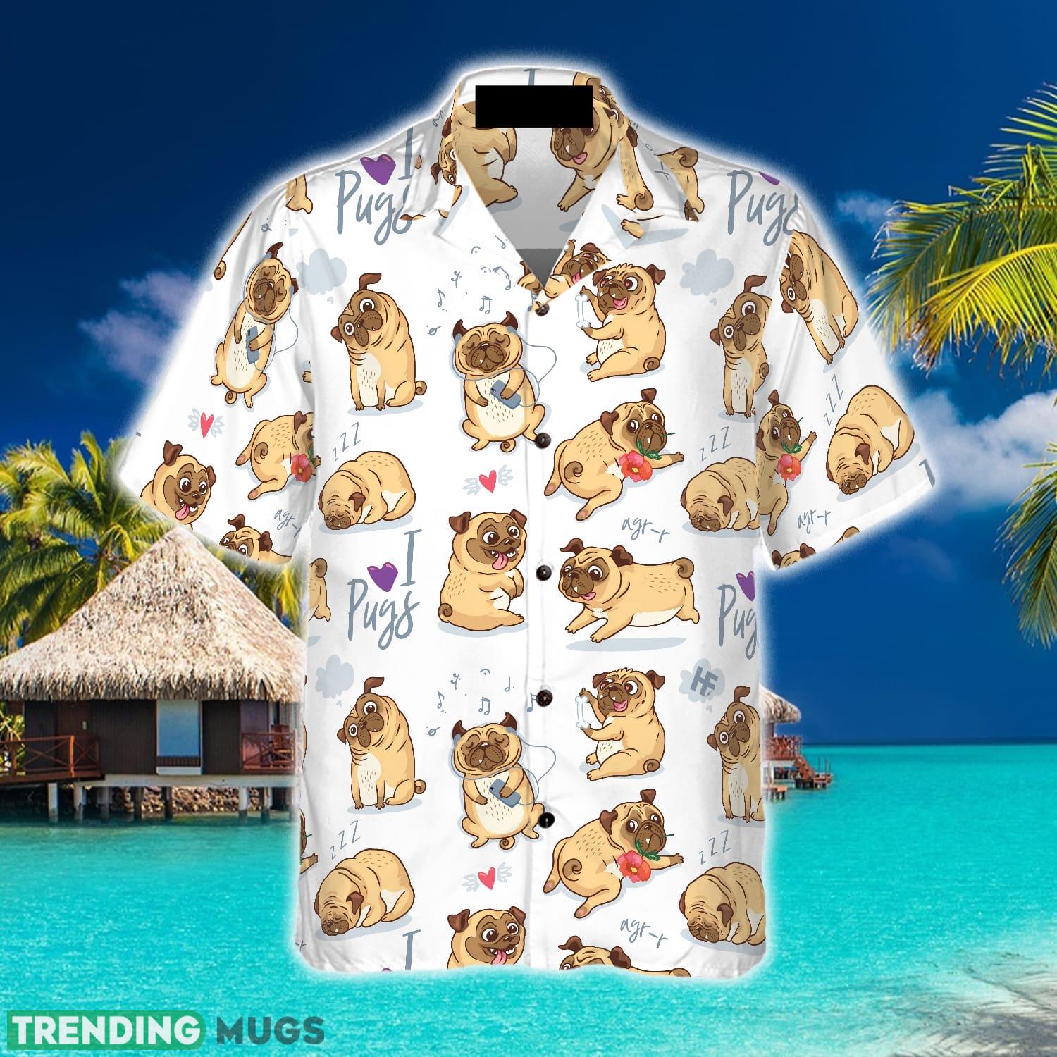 Cute Funny Pugs Shirt Aloha Summer For Men And Women Gift Hawaiian Shirt Cute Funny Pugs Shirt Aloha Summer For Men And Women Gift Hawaiian Shirt