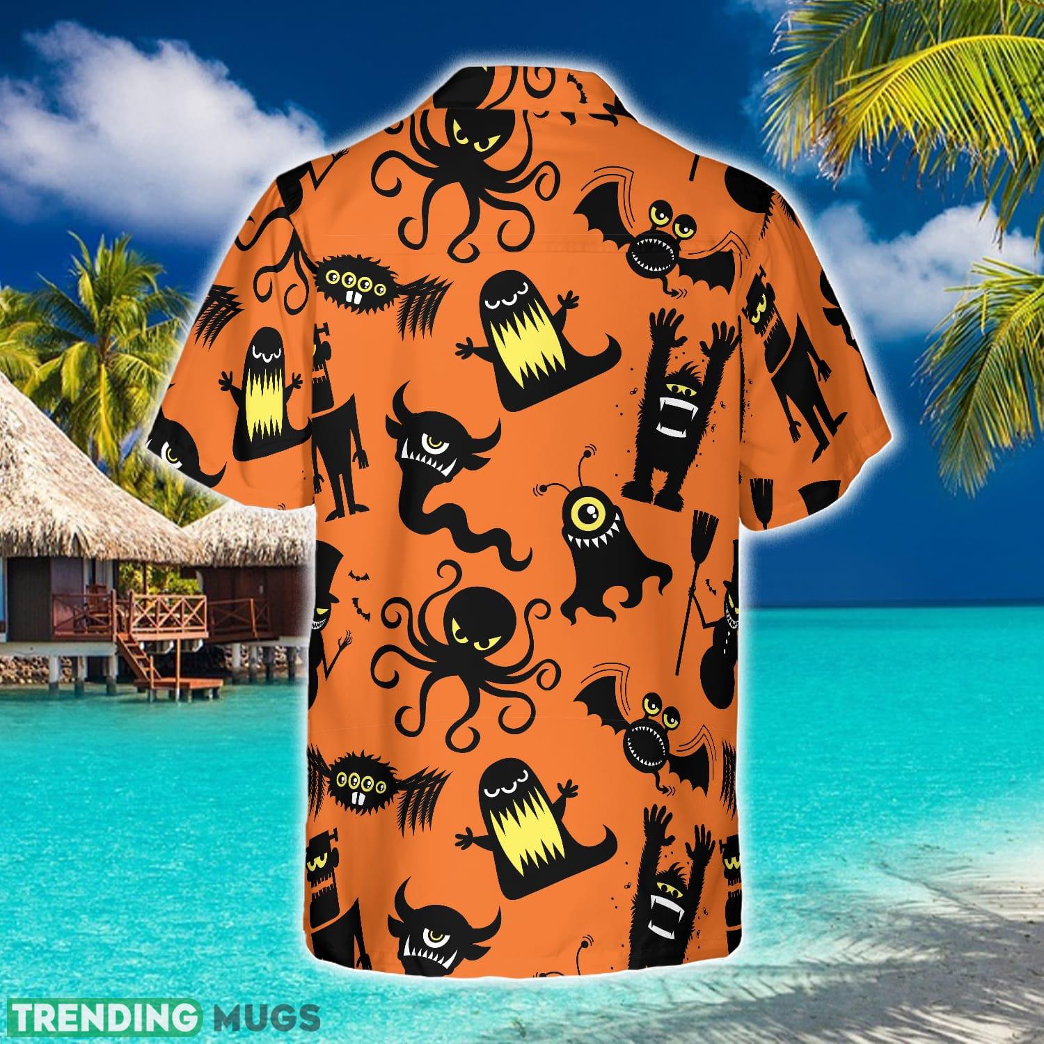 Cute Monster Silhouette Halloween Bigfoot 3D Hawaiian Shirt Beach Summer For Men And Women Gift Hawaiian Shirt Cute Monster Silhouette Halloween Bigfoot 3D Hawaiian Shirt Beach Summer For Men And Women Gift Hawaiian Shirt